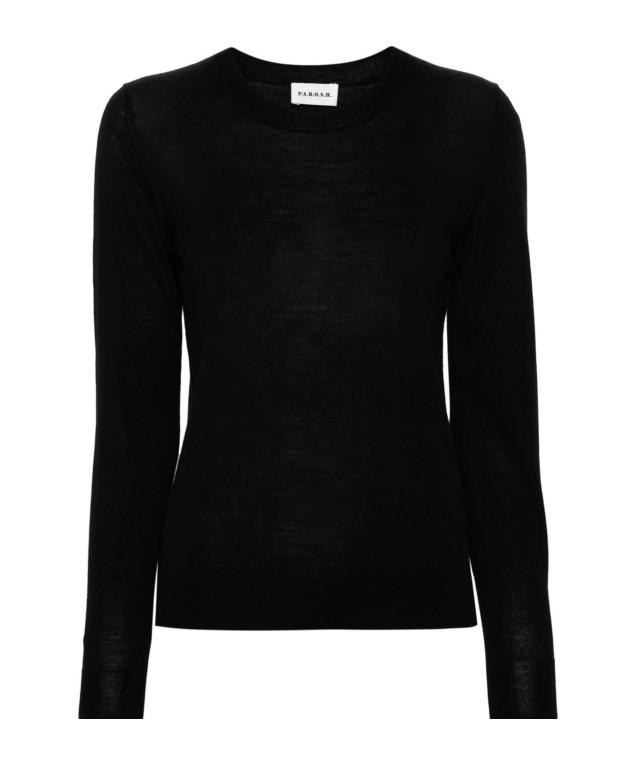 P.a.r.o.s.h Long-sleeved Knitted Sweater In Black