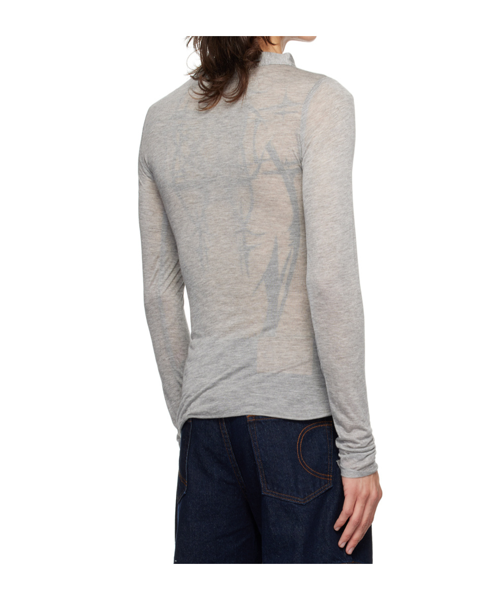 Edward Cuming Gray Raw Stack Henley In Gray