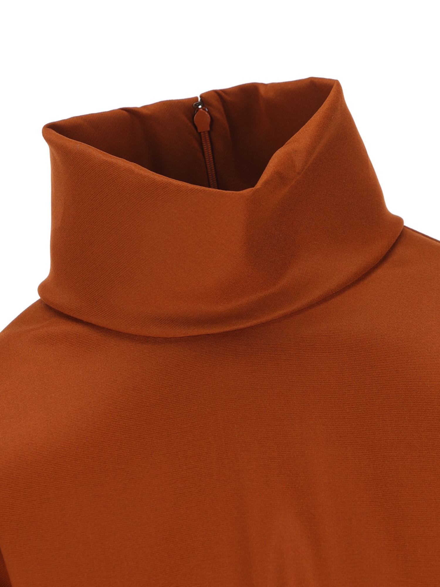 Saint Laurent Turtleneck Knitted Jumper In Brown
