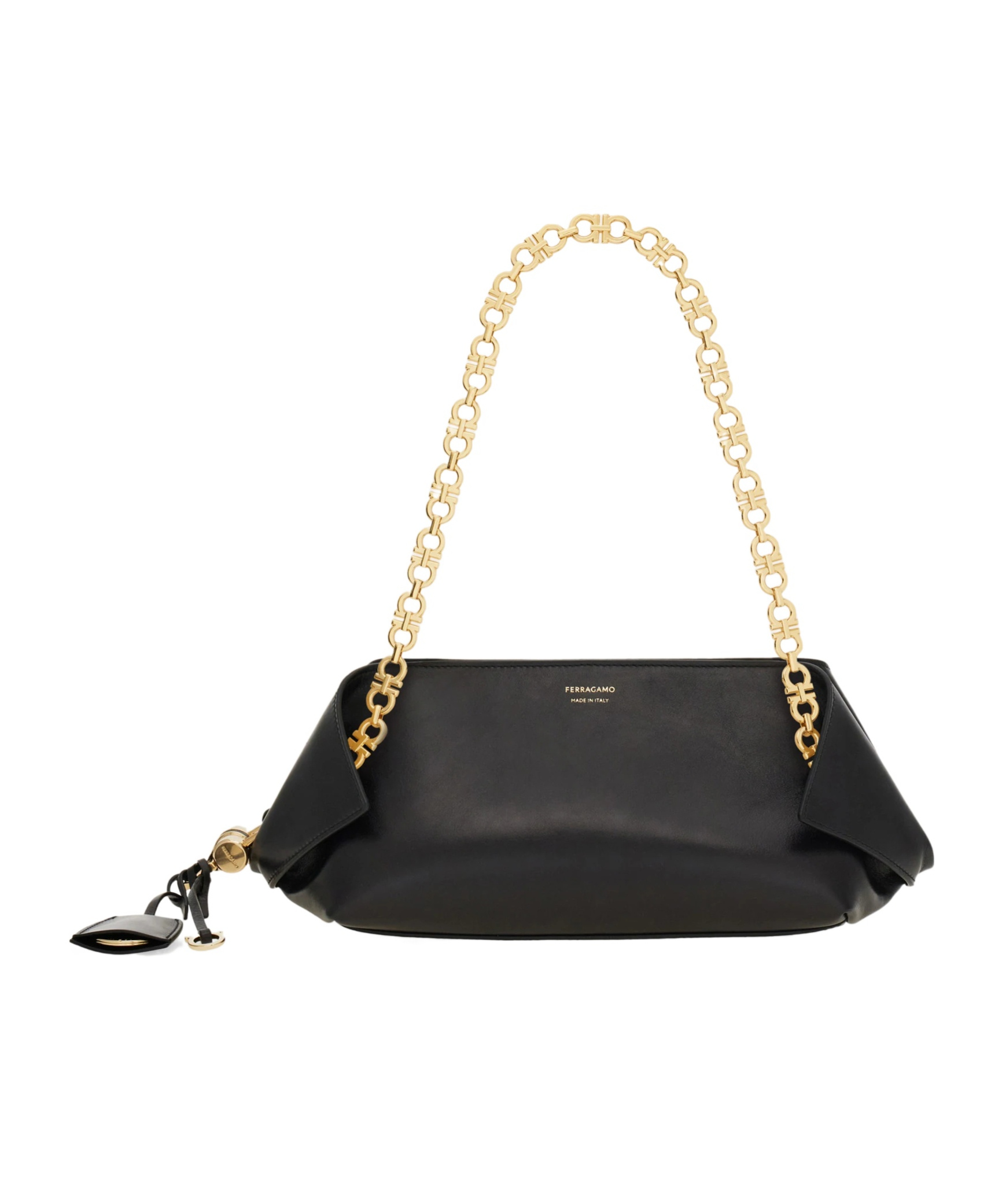 Ferragamo Folded Shoulder Bag In Black