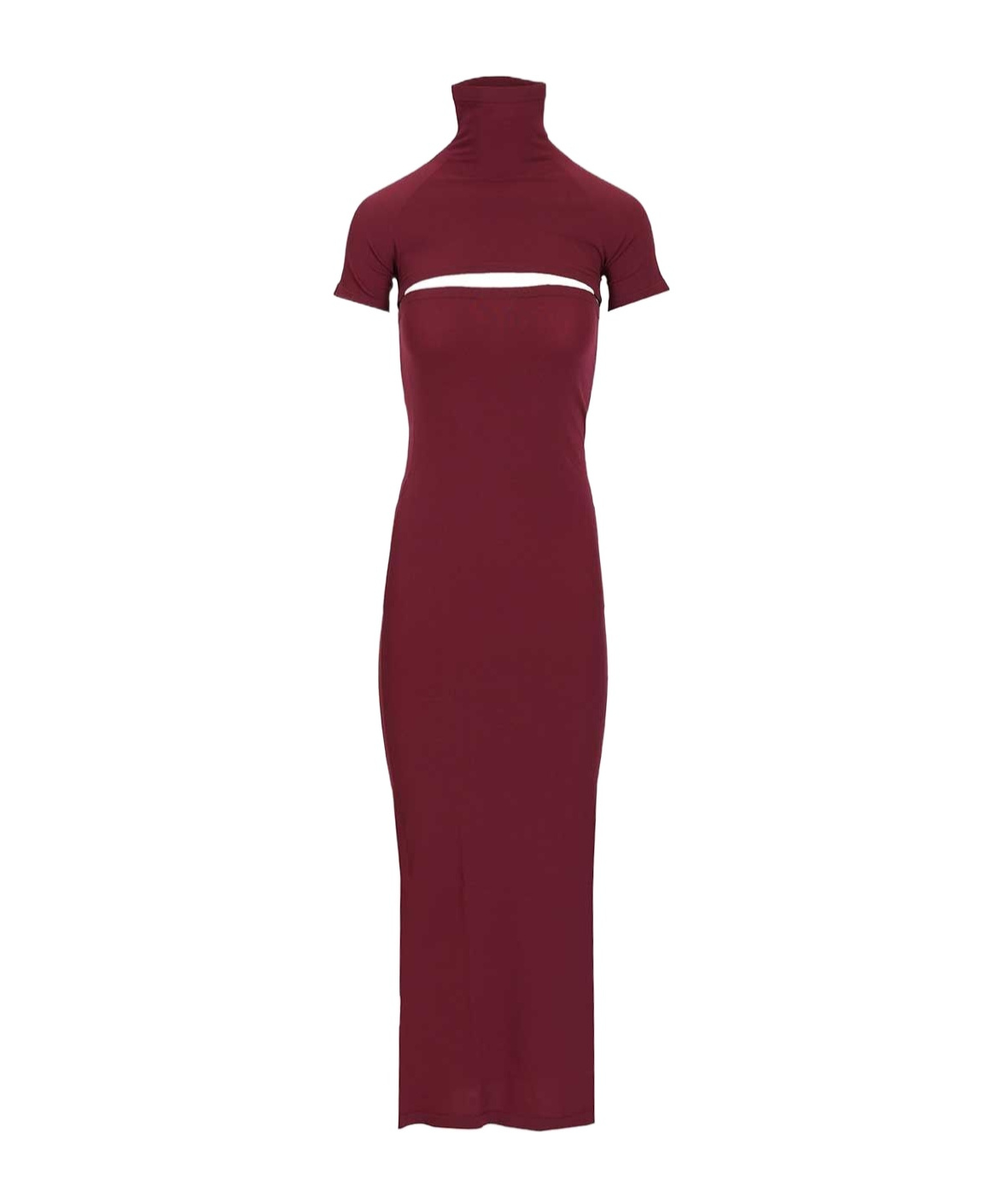 Alaïa Fitted Knit Cut-out Dress Dresses Bordeaux In Burgundy