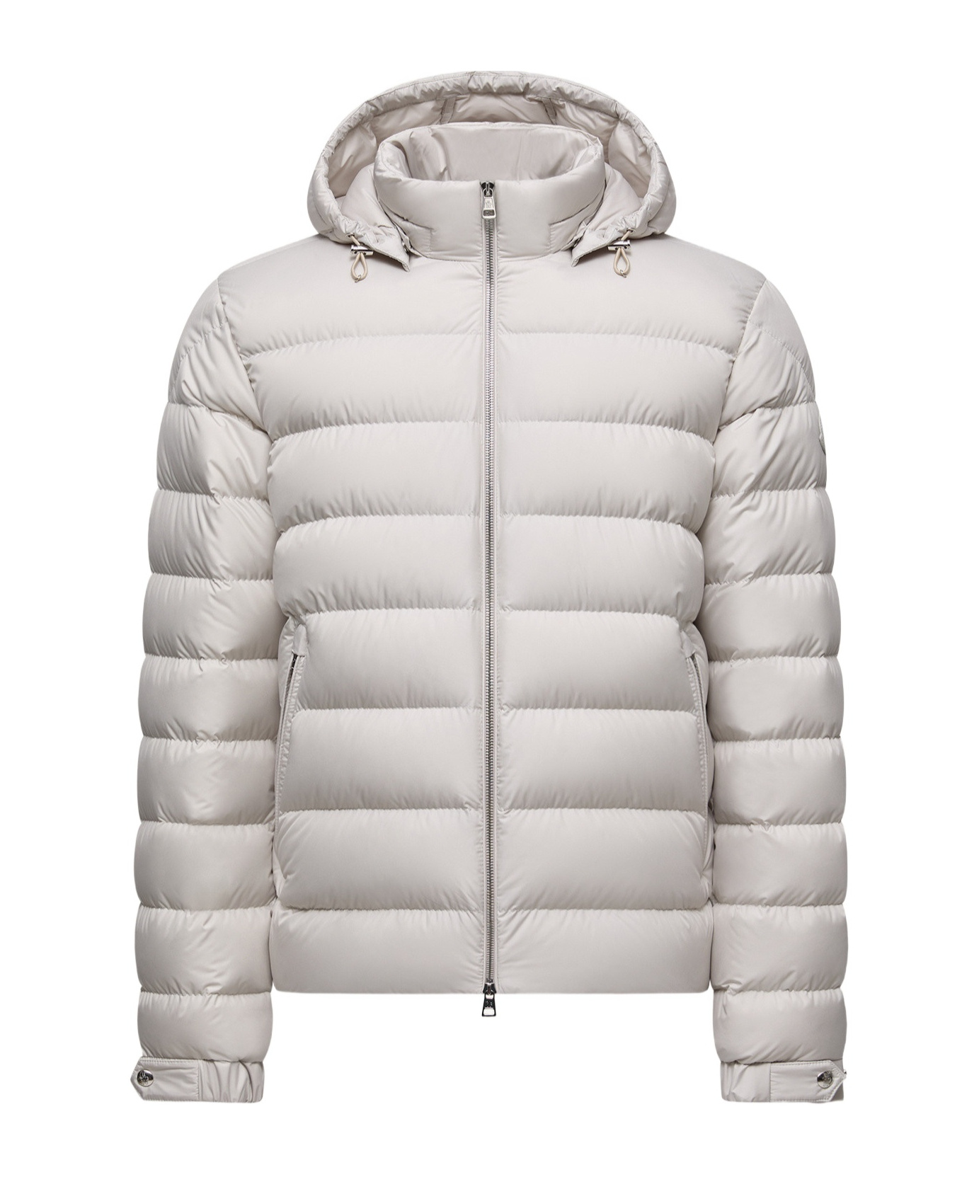 Moncler Arneb Hooded Cropped Down Jacket In White