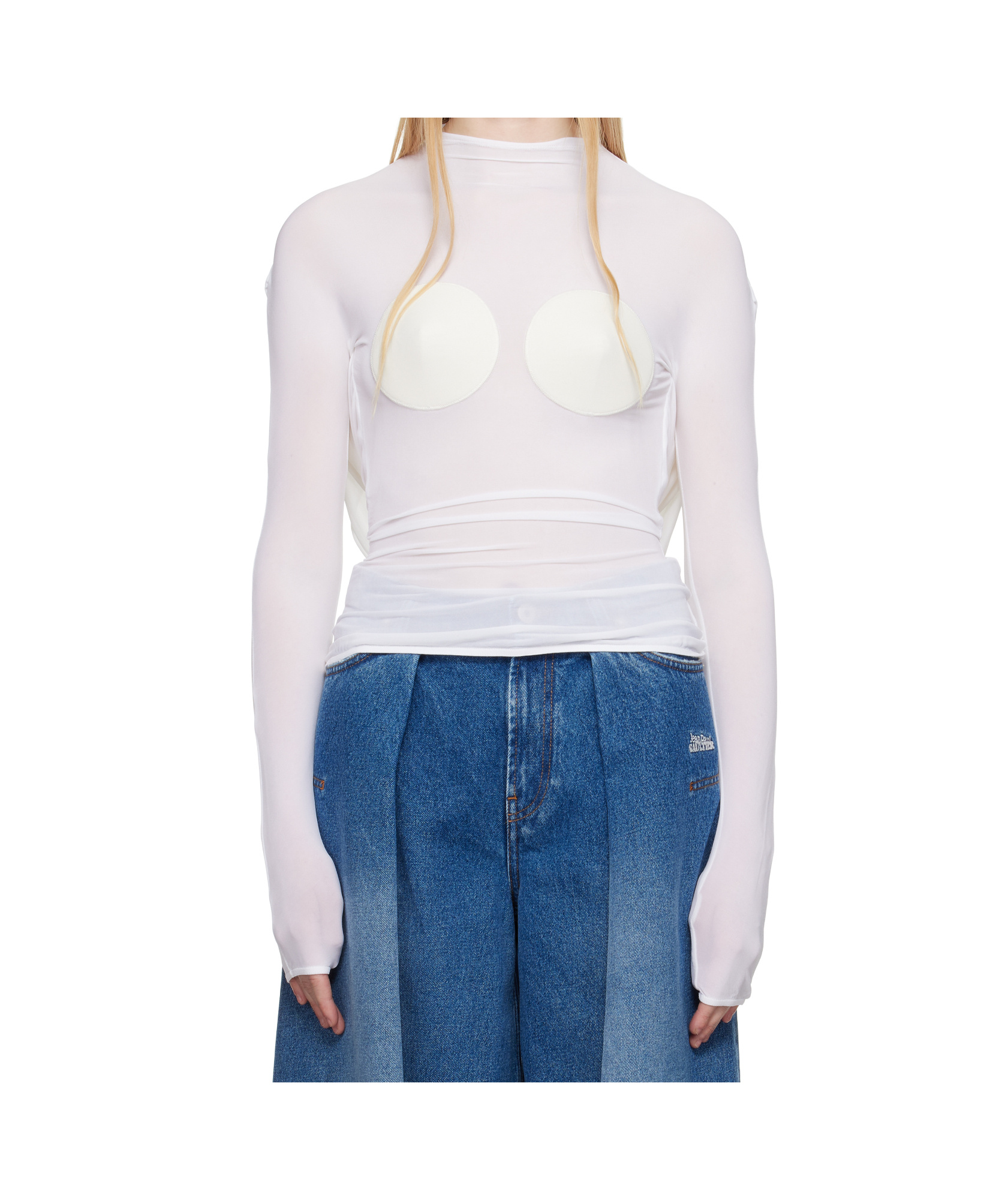 Jean Paul Gaultier White 'the Backless Conical' Top In White