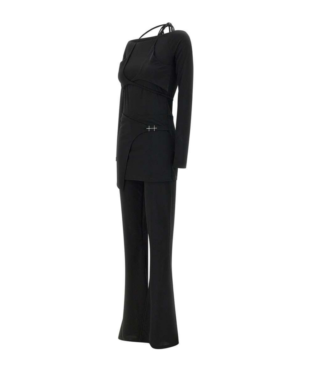 Heliot Emil Tie-back Long Jumpsuit In Black