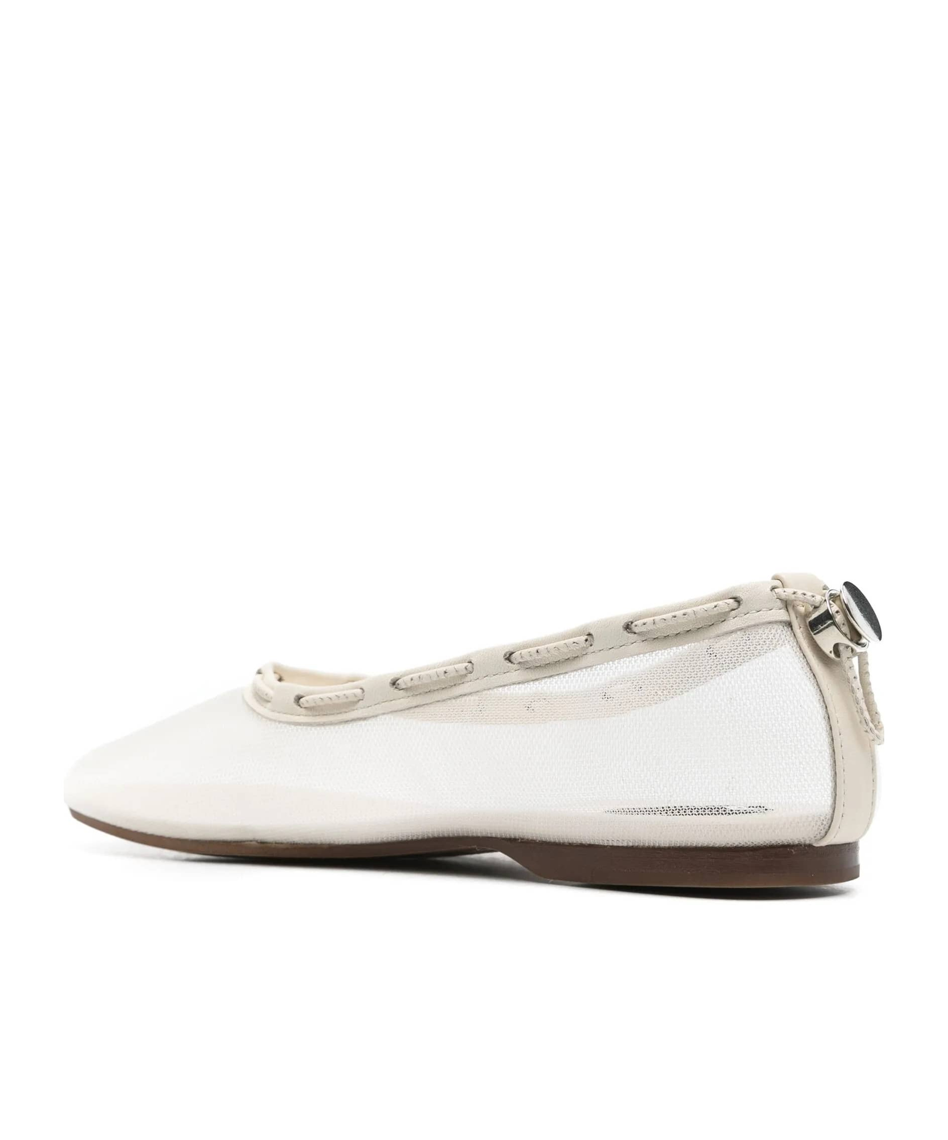 Alohas Gill Mesh Leather Ballet Flats In White