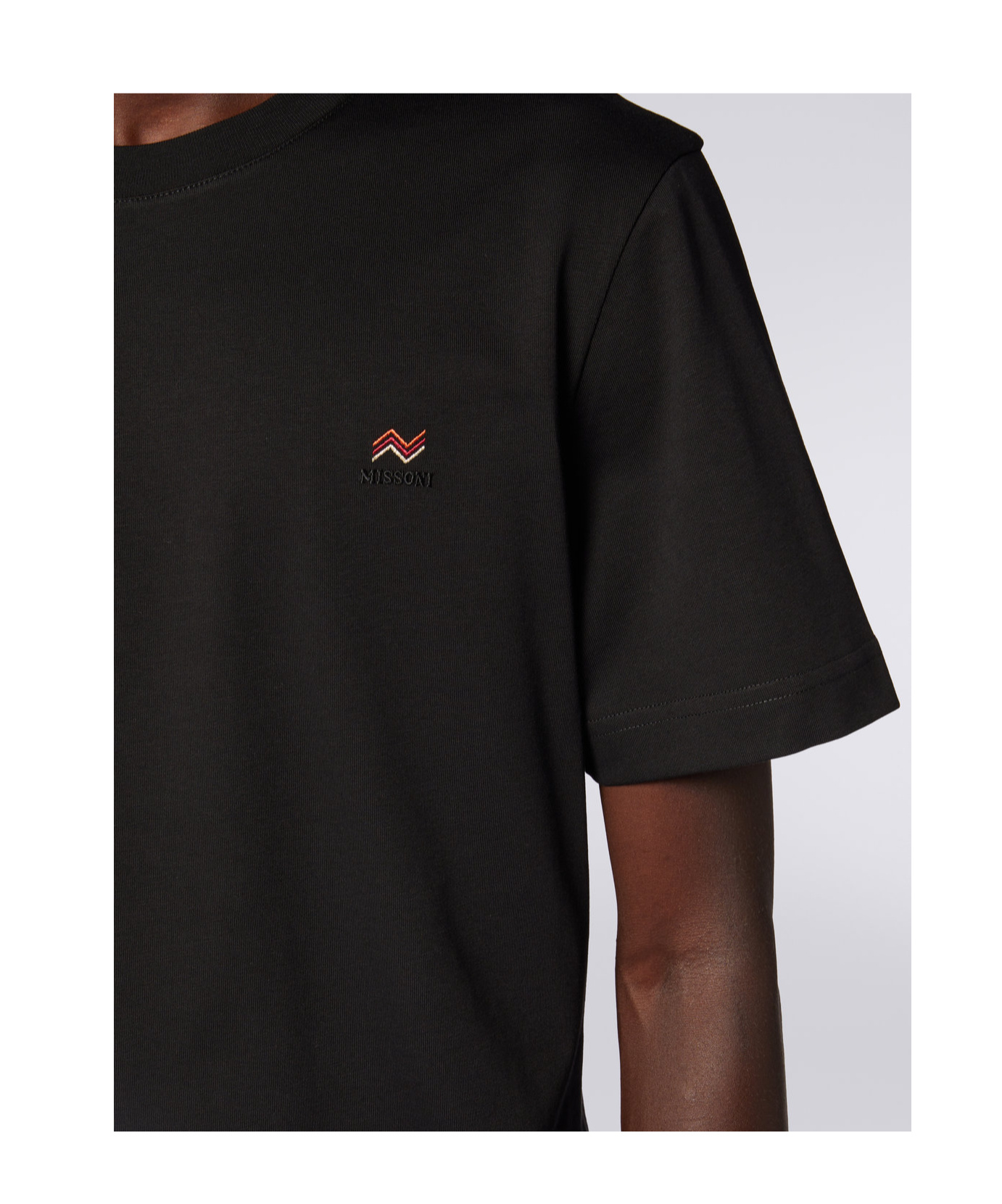 Missoni Logo Embroidery Cotton Jersey T-shirt In Blue