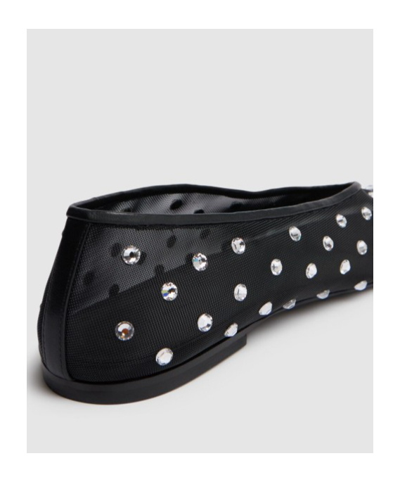 Khaite Marcy Crystal-embellished Mesh Ballet Flats