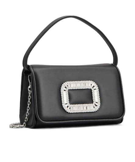 Roger Vivier Embellished Foldover Top Tote Bag In Black