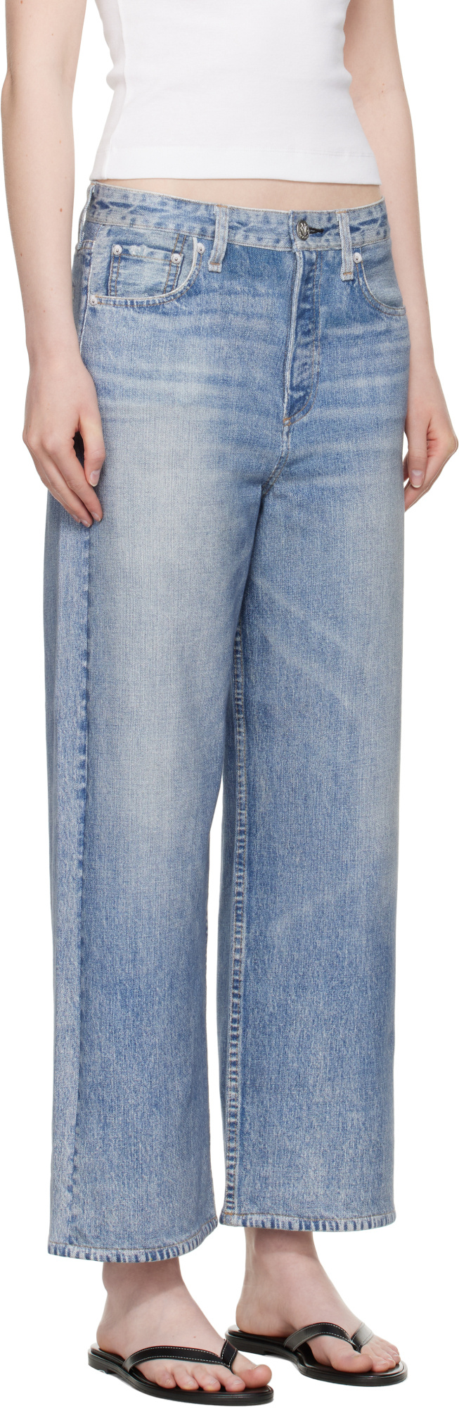 Rag & Bone Blue Wide Featherweight Sofie Jeans