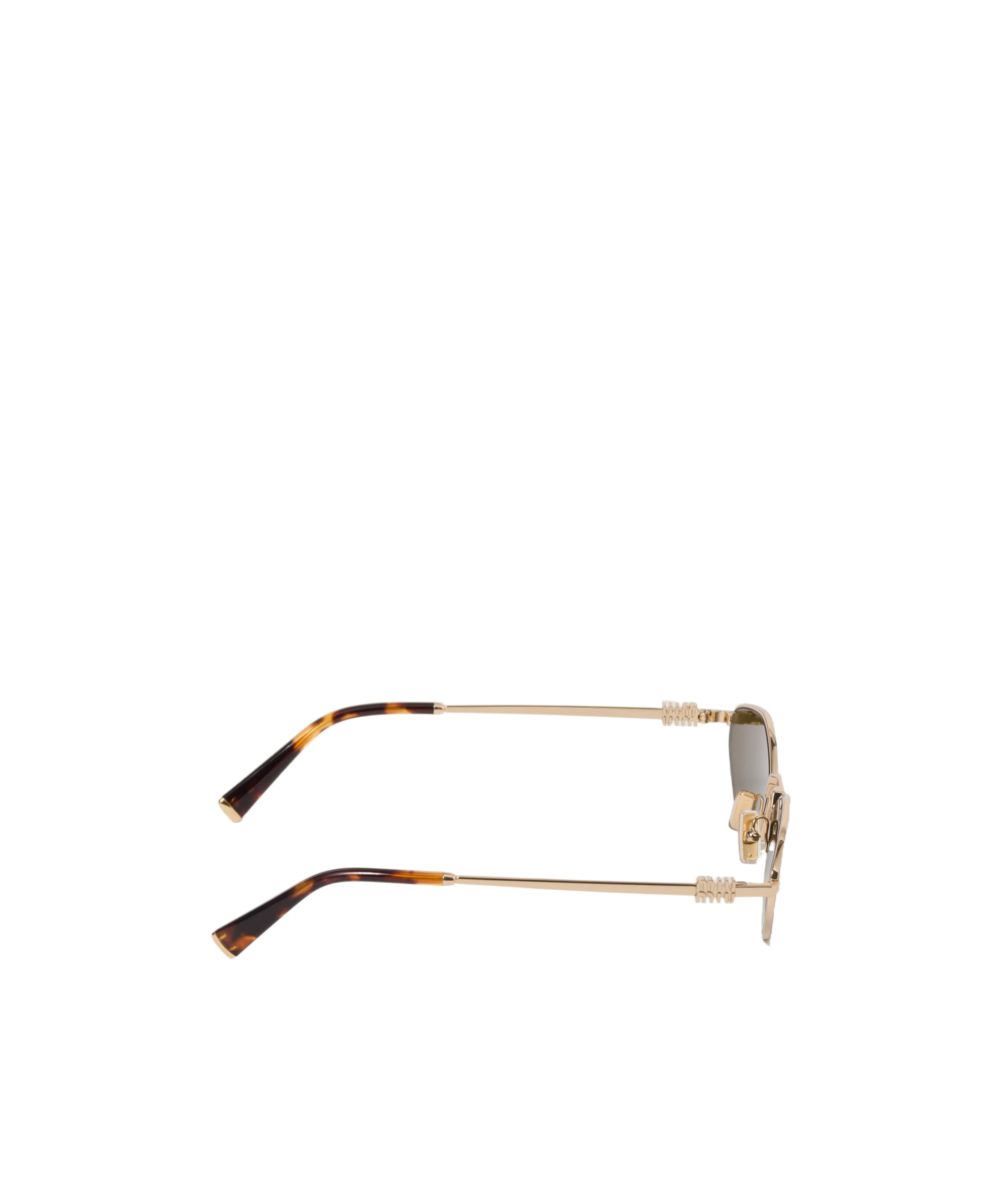 Miu Miu Regard Sunglasses With Irregular Frames In Green