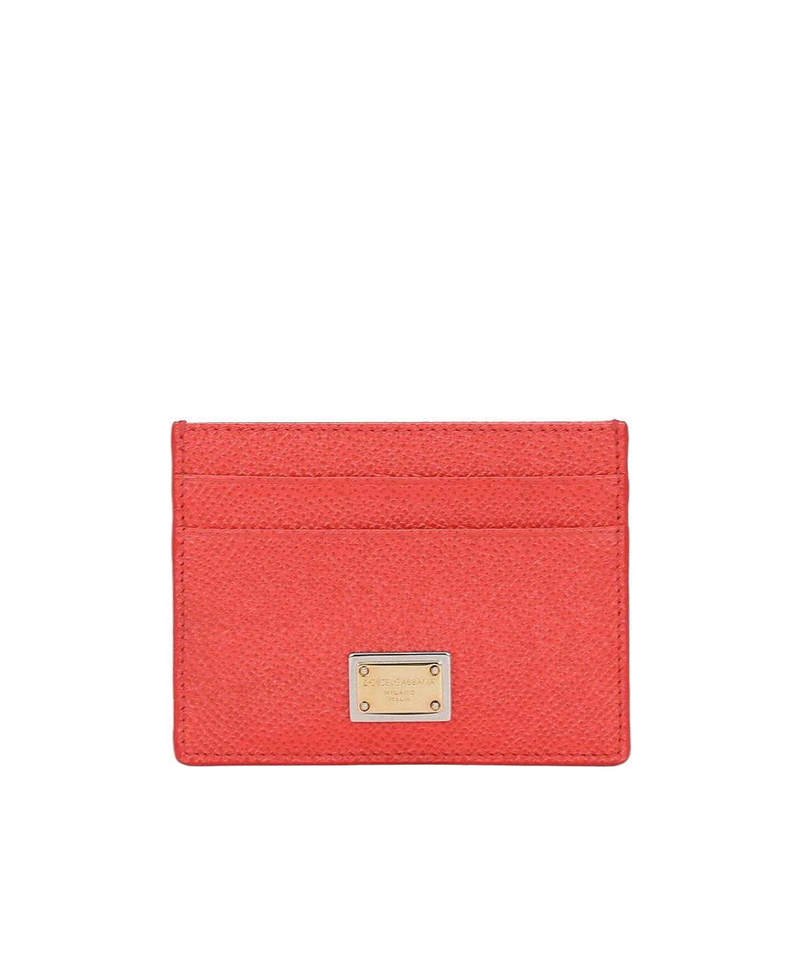 Dolce & Gabbana Dauphine Card Holder With Logo Plaque In Red