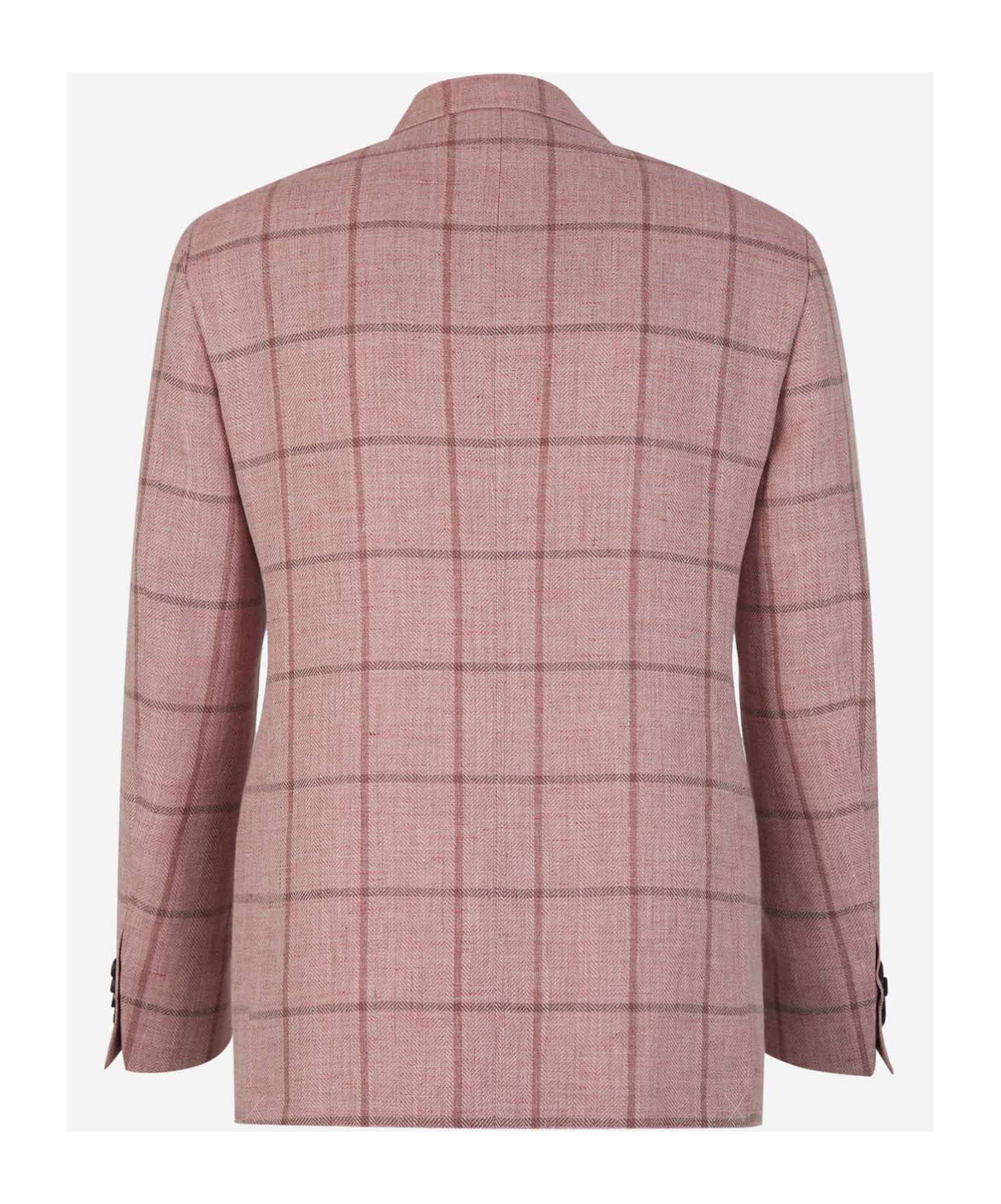 Canali Checked Blazer In Nude