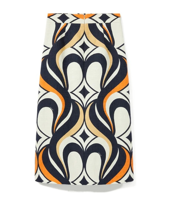 La Doublej Macro-pattern Midi Skirt In Multi