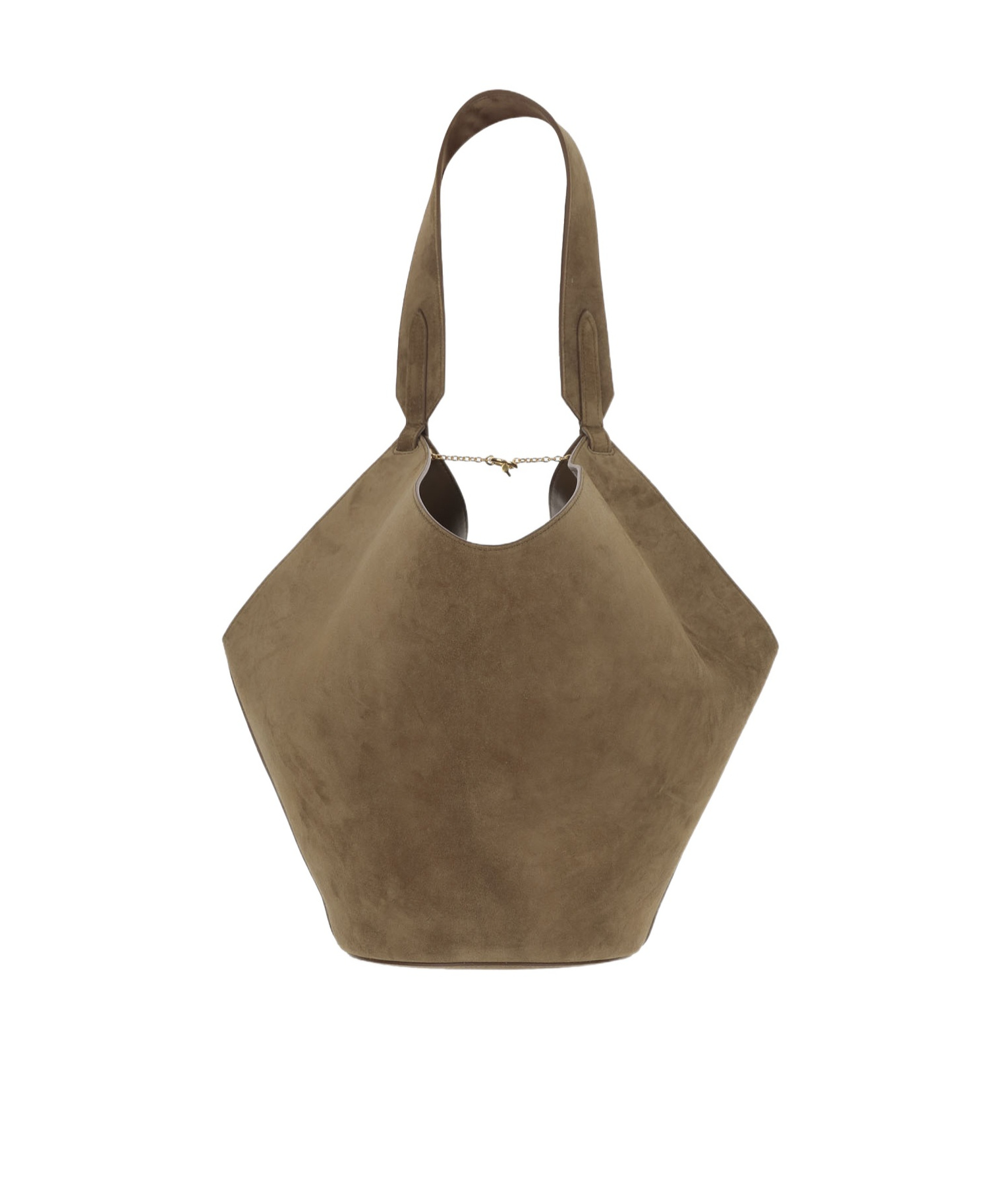 Khaite Small Lotus Tote In Mud Suede
