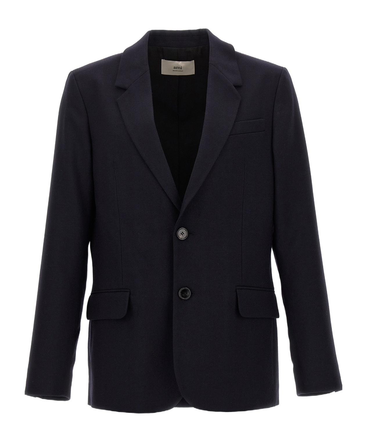 Ami Alexandre Mattiussi Ami Paris Single-breasted Wool Blazer In Black