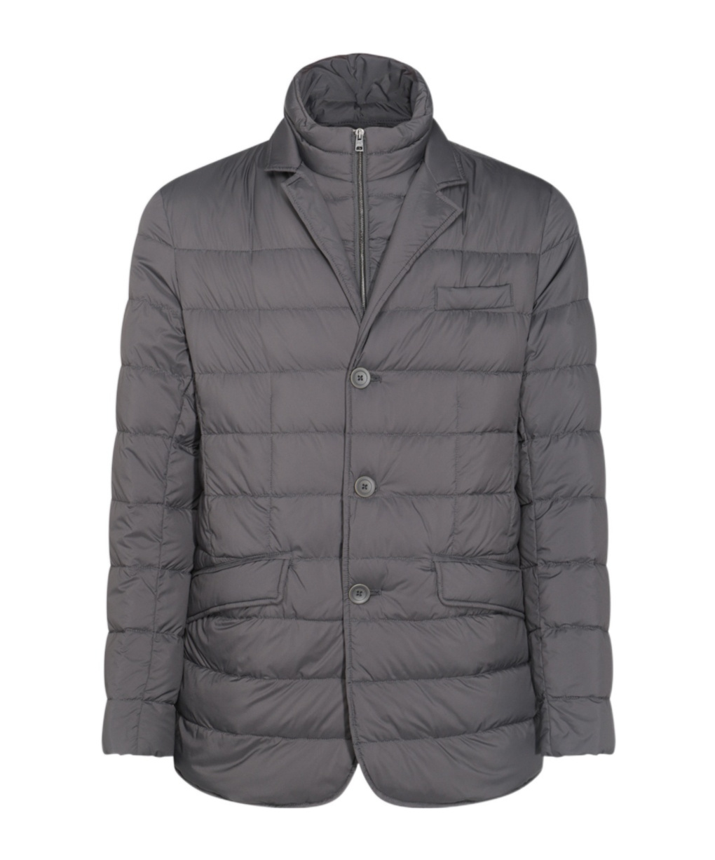 Herno Slate Nylon Down Jacket In Gray