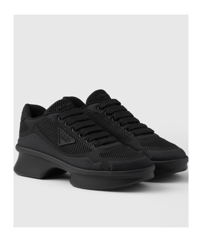Shop Prada Re-nylon And Mesh Fabric Sneakers