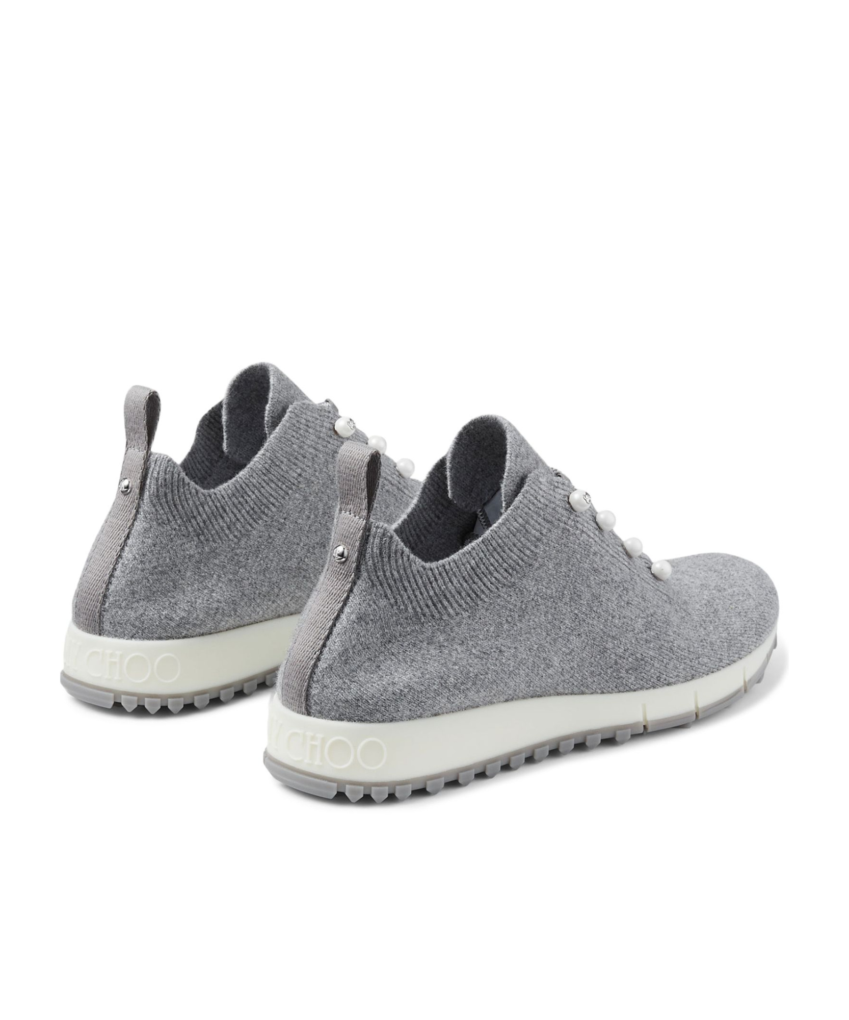 Jimmy Choo Veles Pearl Embellished Sneakers In Gray