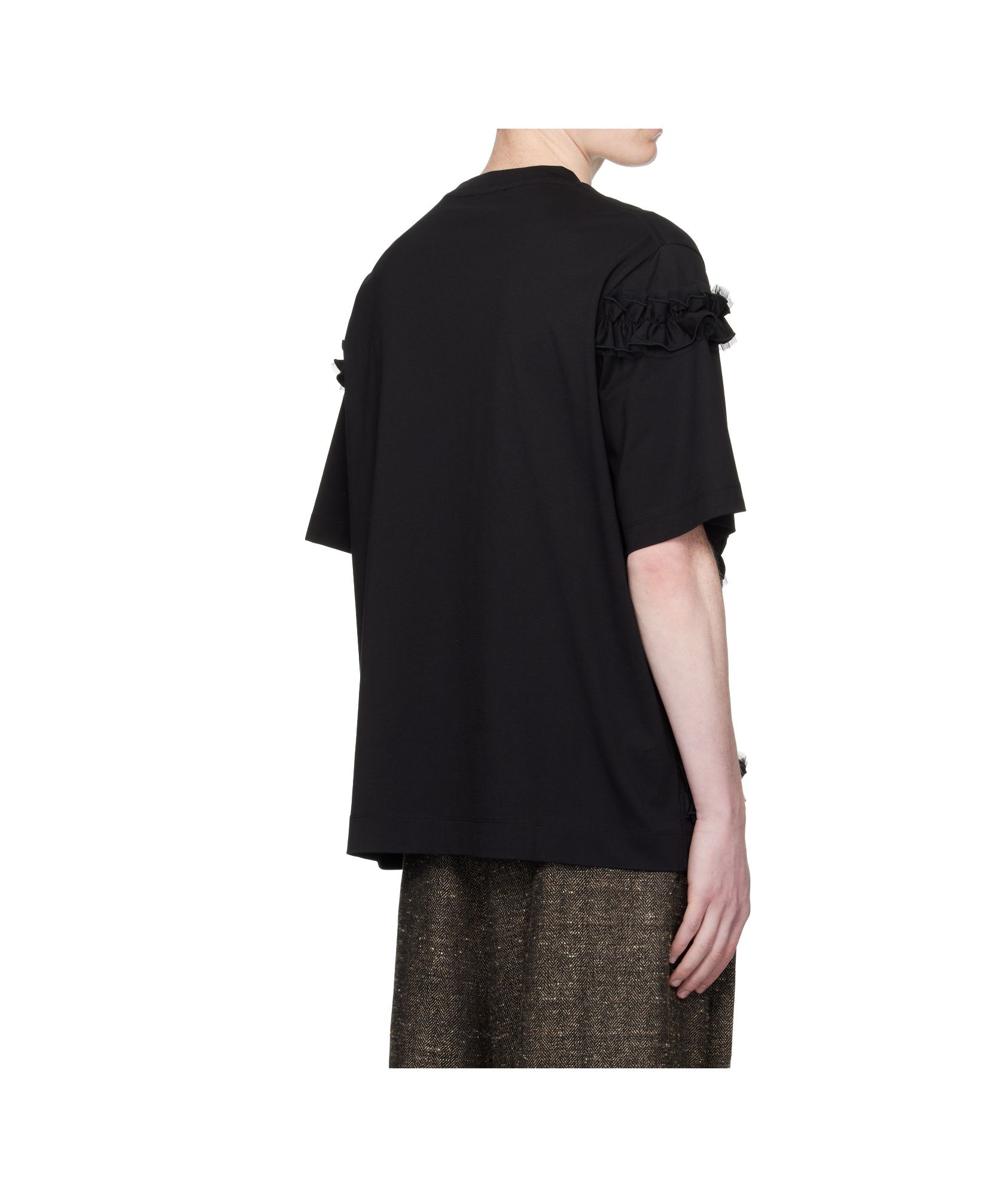 Simone Rocha Ruffle Frill T-shirt In Black