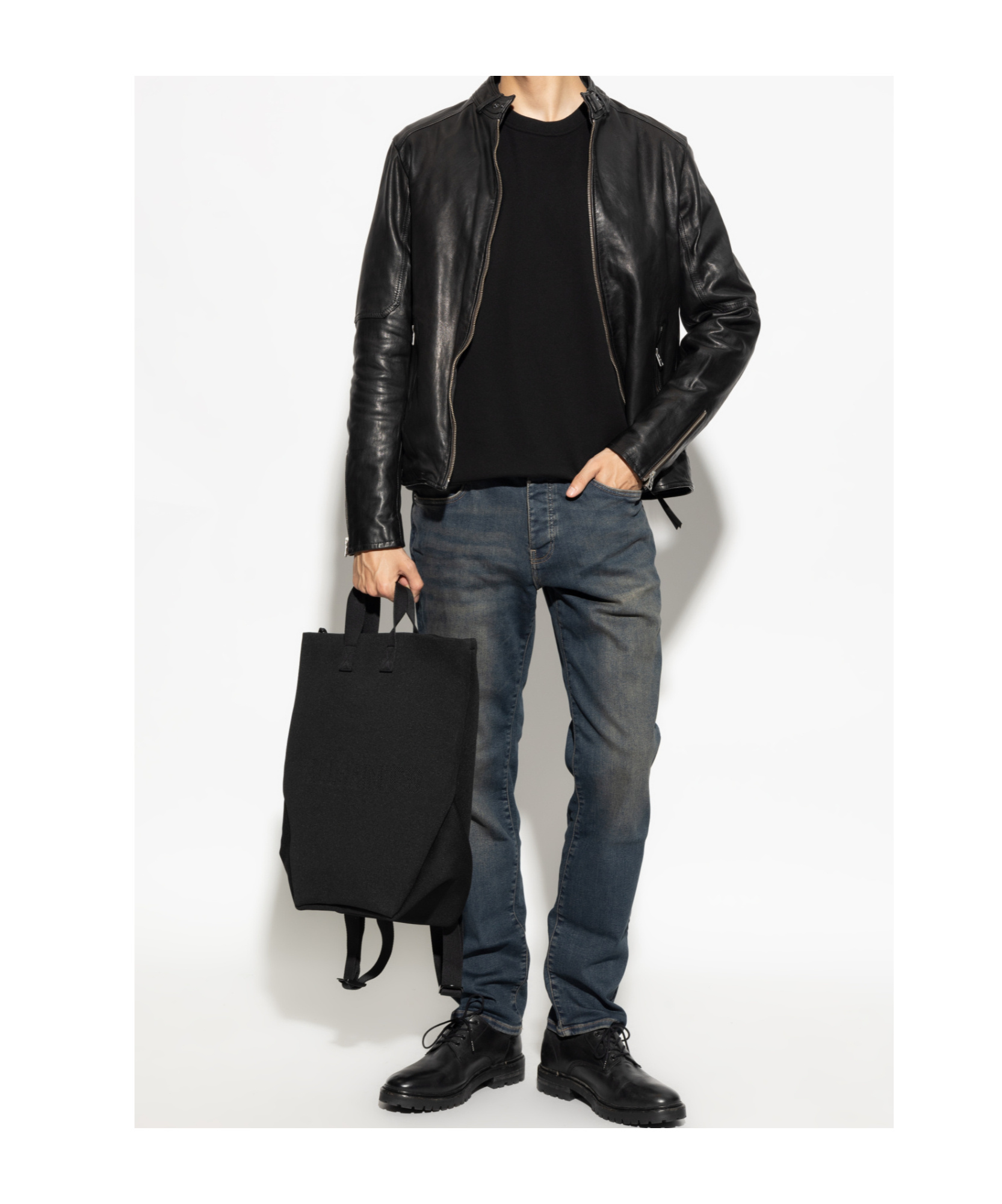 Allsaints Logo-embroidered T-shirt In Black
