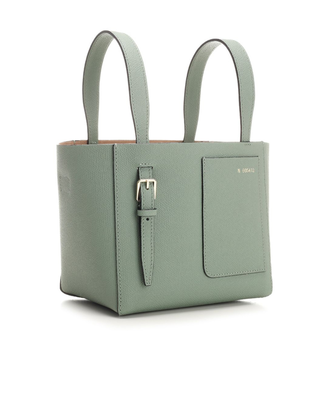 Shop Valextra Micro Bucket Bag In Eucalyptus Green