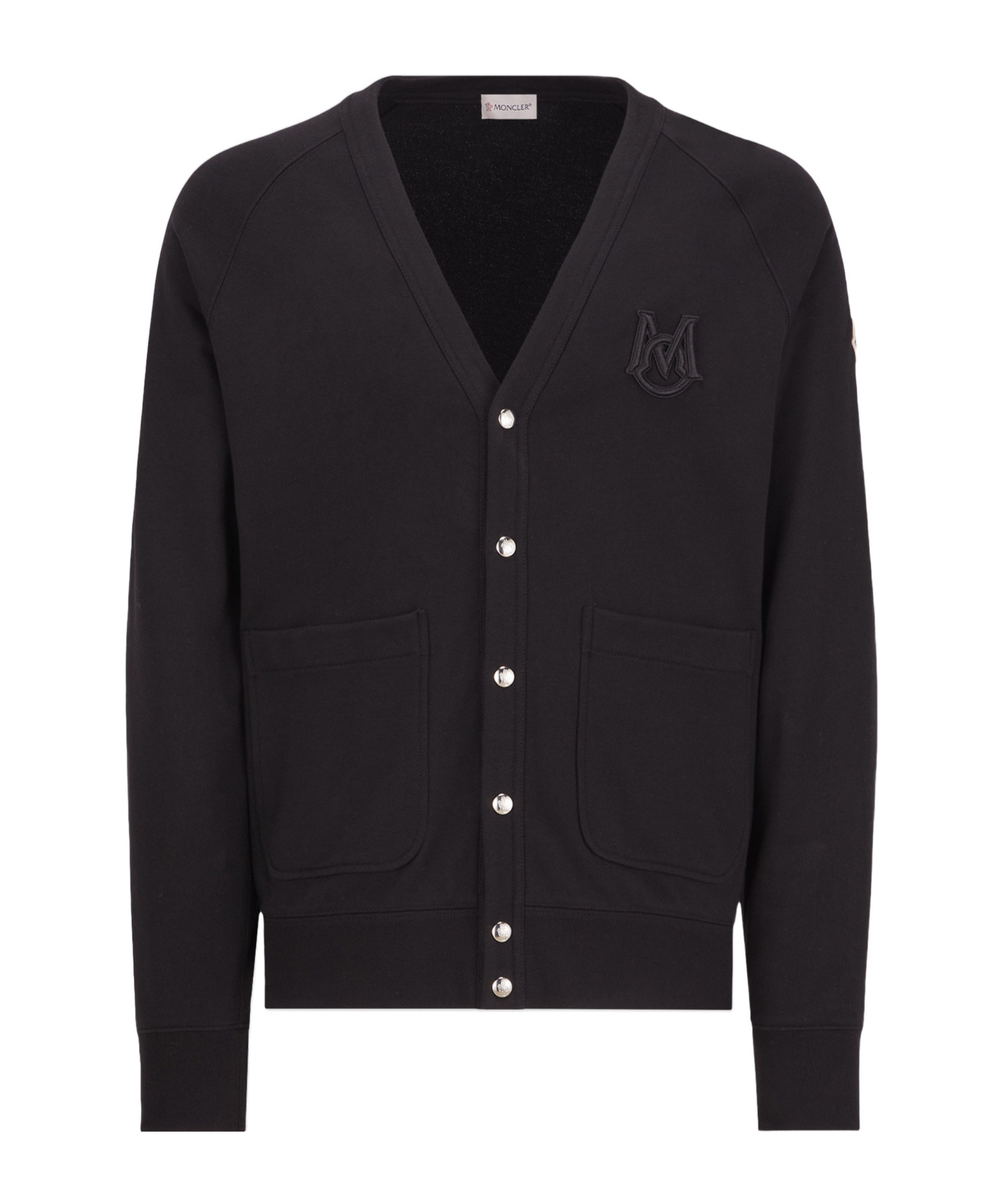 Moncler Embroidered Cardigan In Black