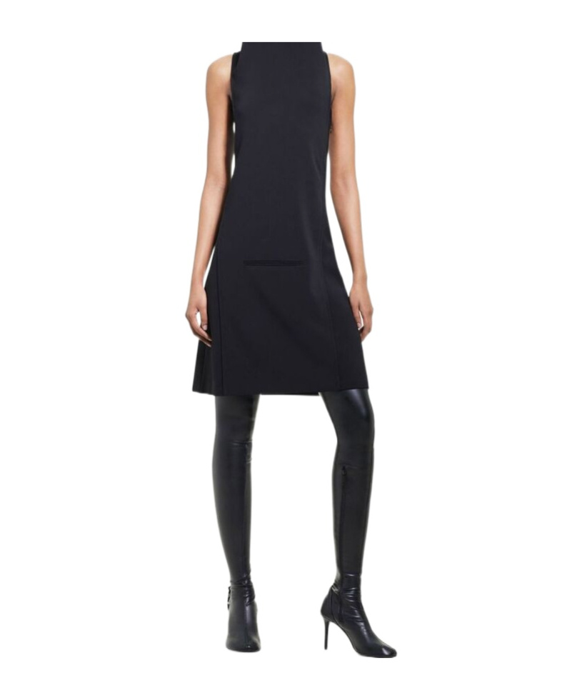 Shop Courrèges Oblique Dress In Black