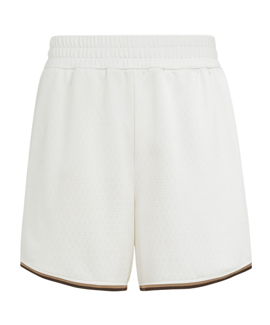 Fendi Ff Jacquard Shorts In White