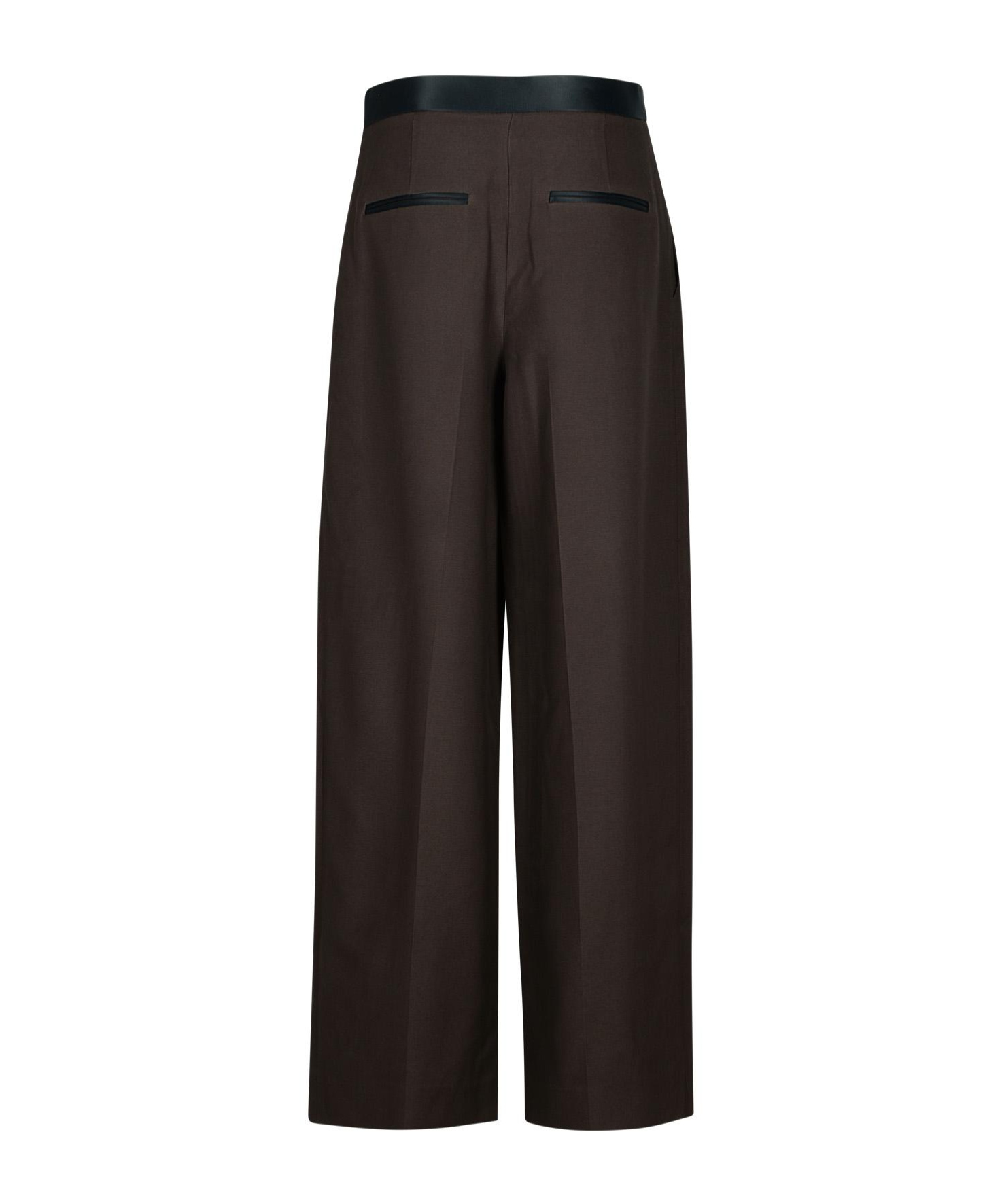 Khaite Marine Brown Viscose Blend Pants In Black