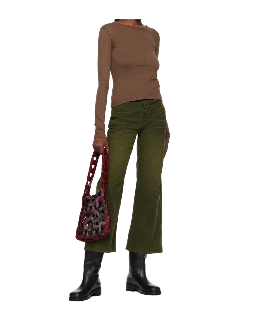 Re/done Hanes Sheer Top In Brown