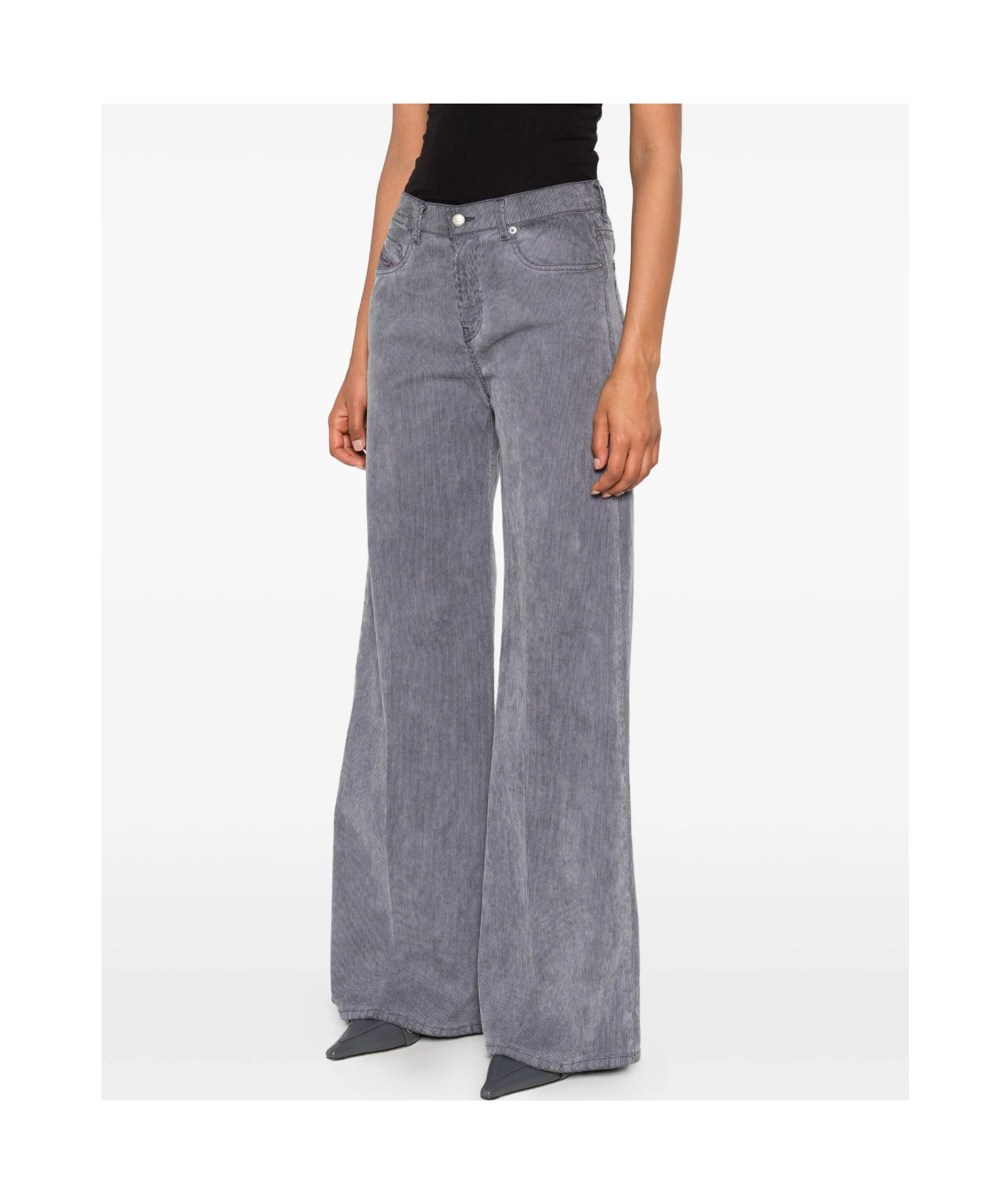 Diesel 1978 D-akemi 068sd Flare-leg Jeans In Gray