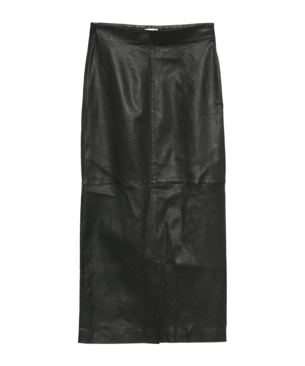 Alysi Leather Midi Skirt In Black