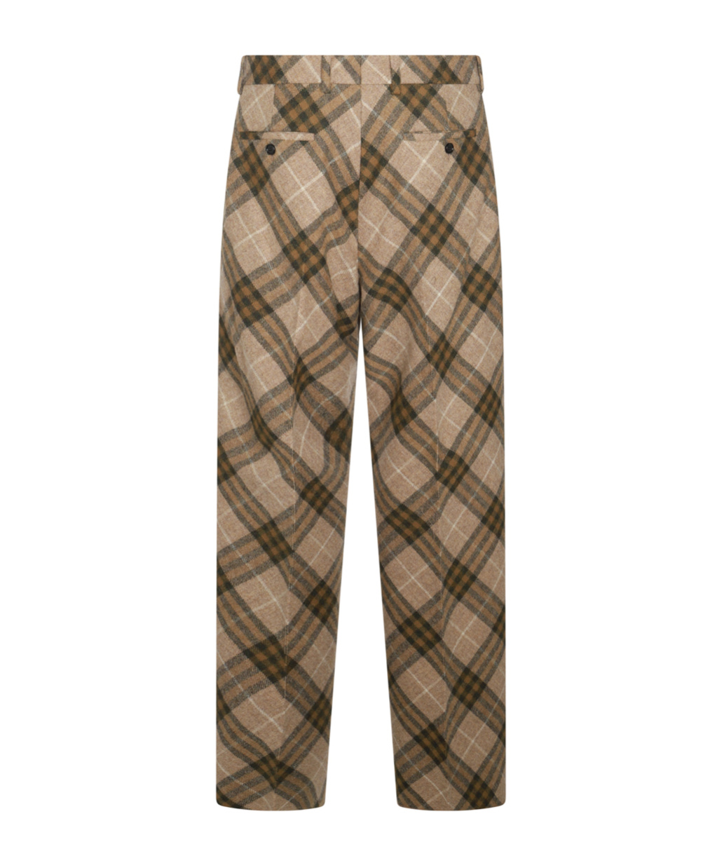 Burberry Ered Wool Tailored Trousers In Brown