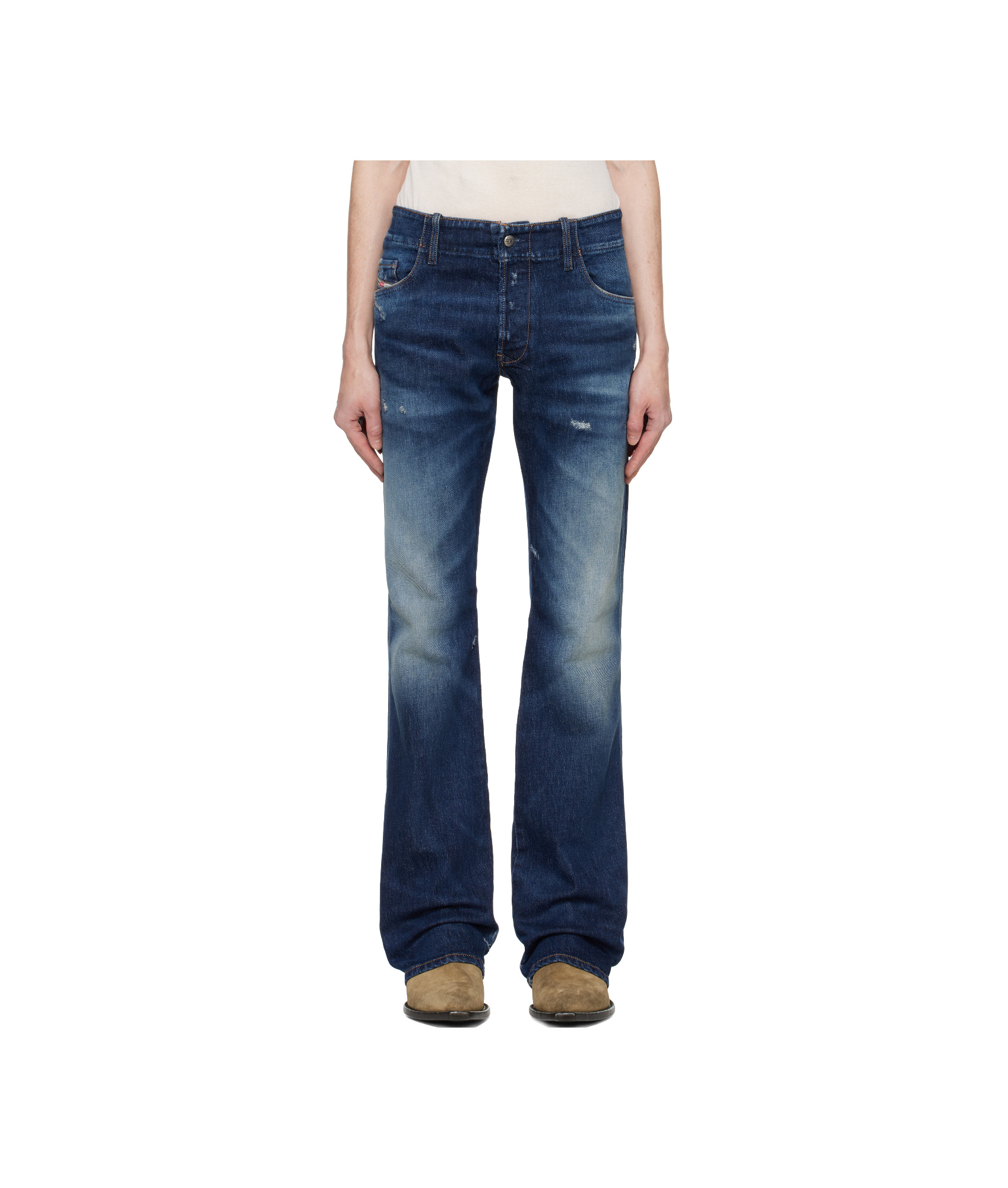 Diesel D-backler Bootcut Jeans In Blue