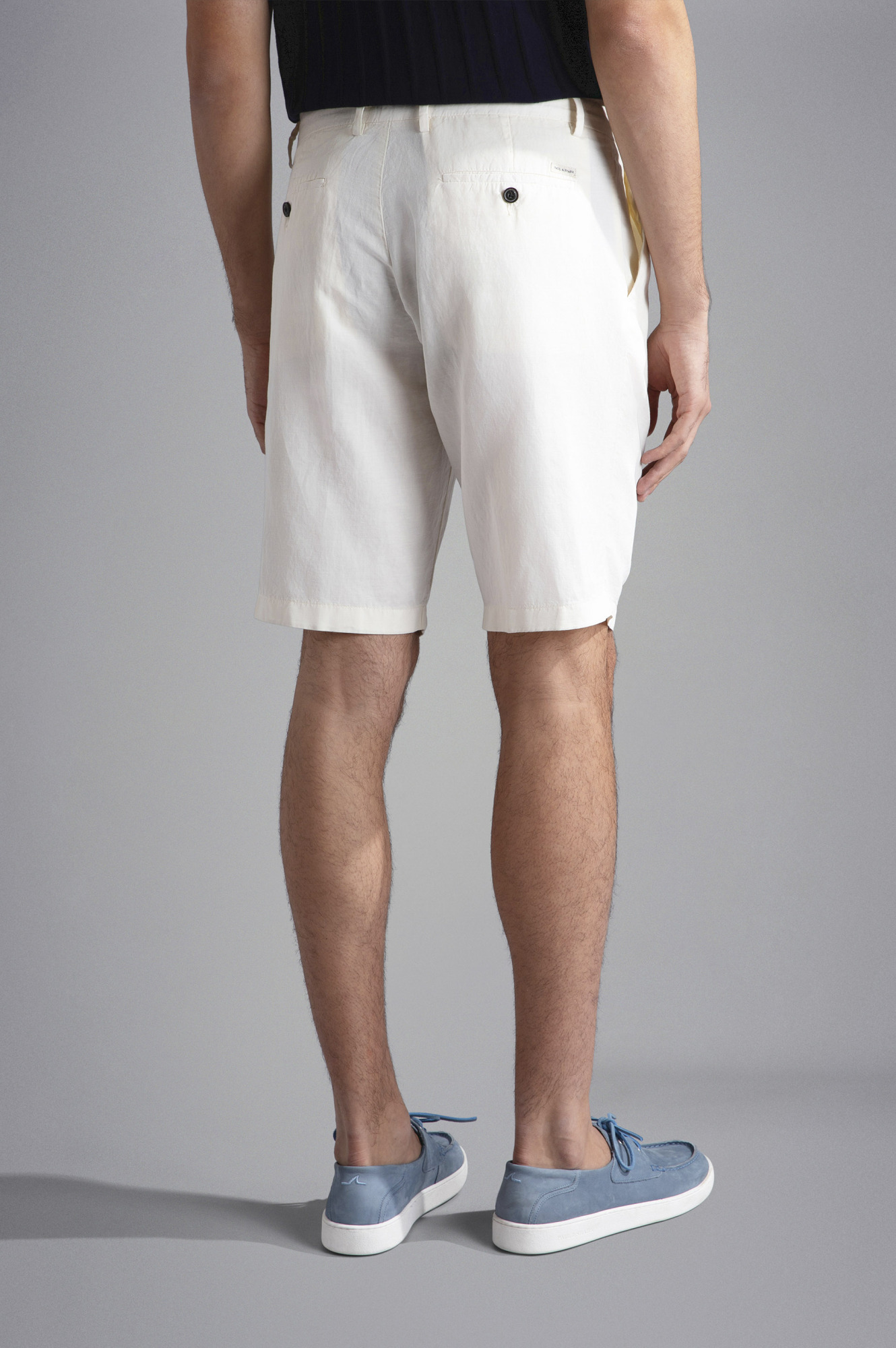 Shop Paul & Shark Paul Shark Cotton-linen Bermuda Shorts In White