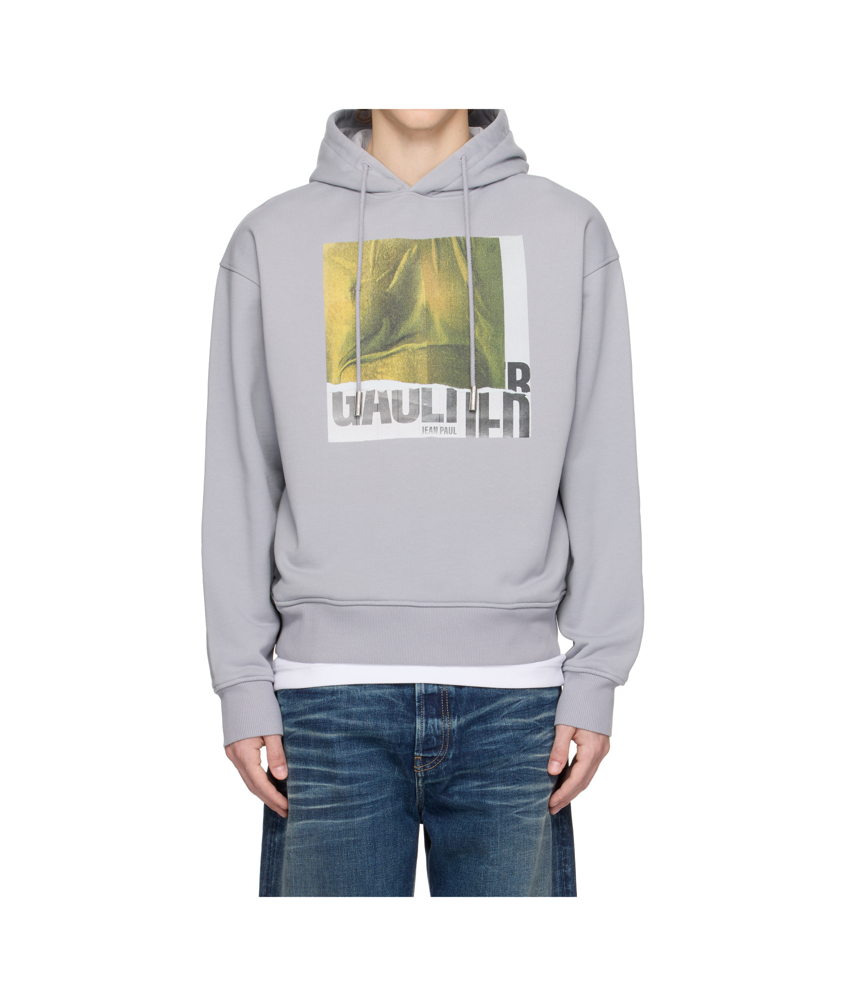 Jean Paul Gaultier Ssense Exclusive Gray Cotton Printed Water Hoodie