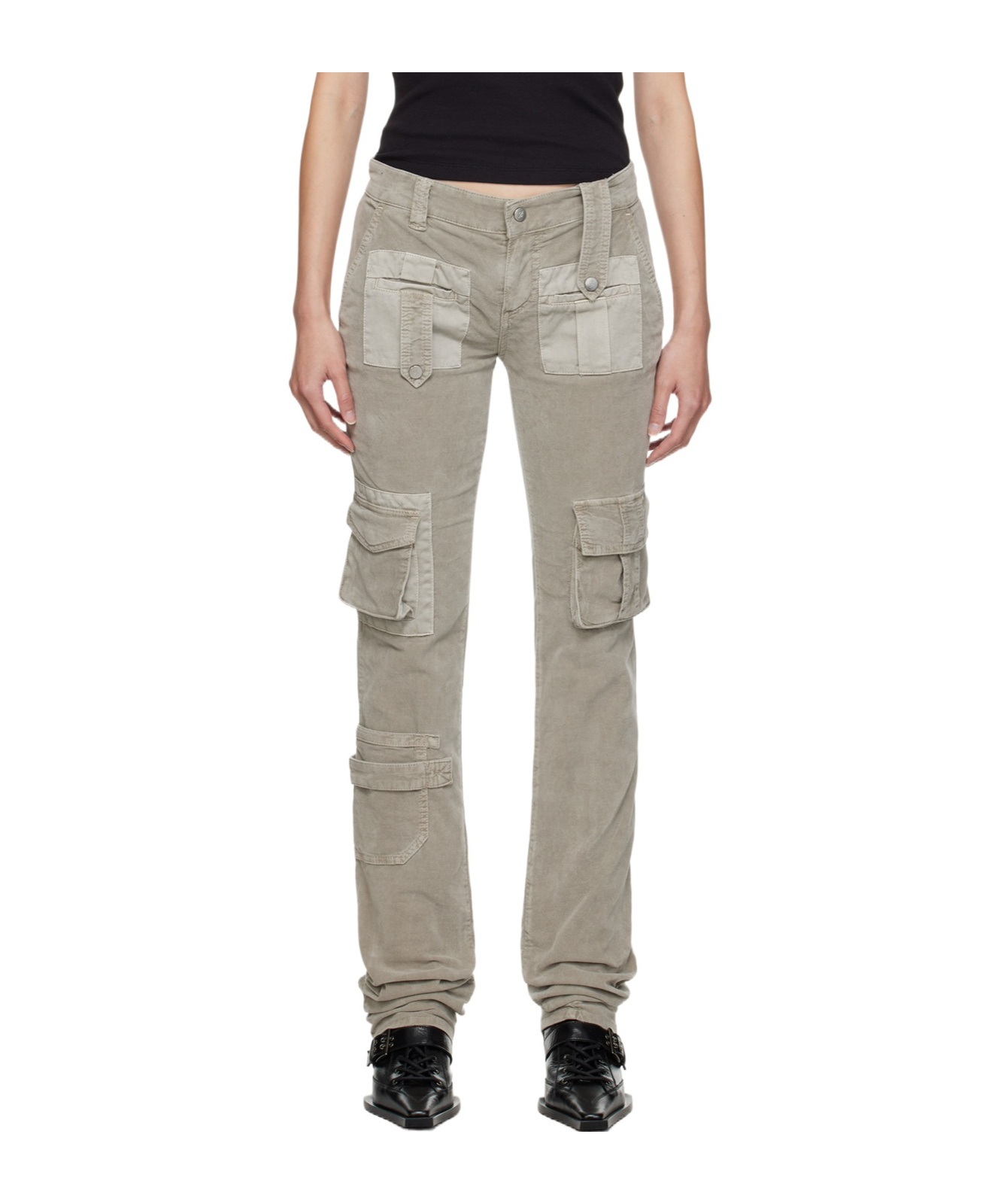Shop Blumarine Four-pocket Overalls And Casual Pants In Nude