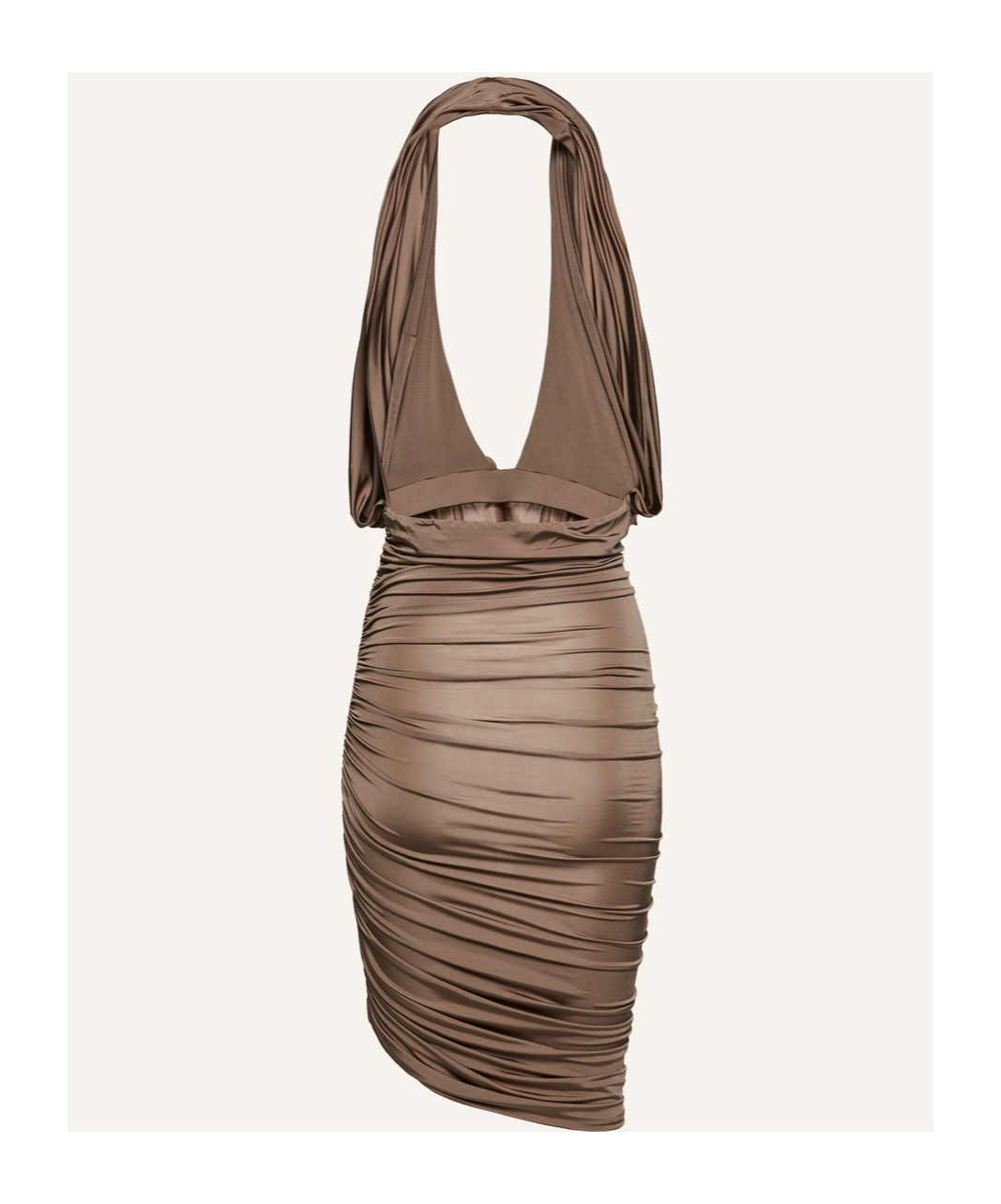 Magda Butrym Plunge-halterneck Jersey Midi Dress In Brown