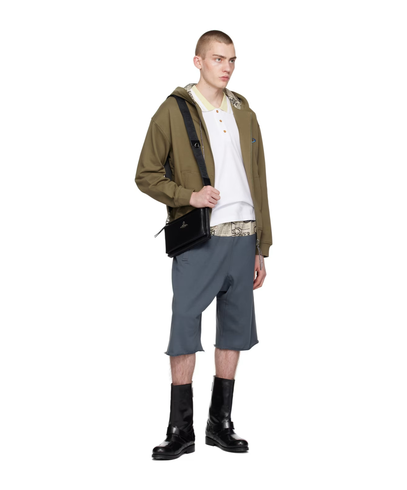 Vivienne Westwood Rugged Zipper Sweatshirt In Green
