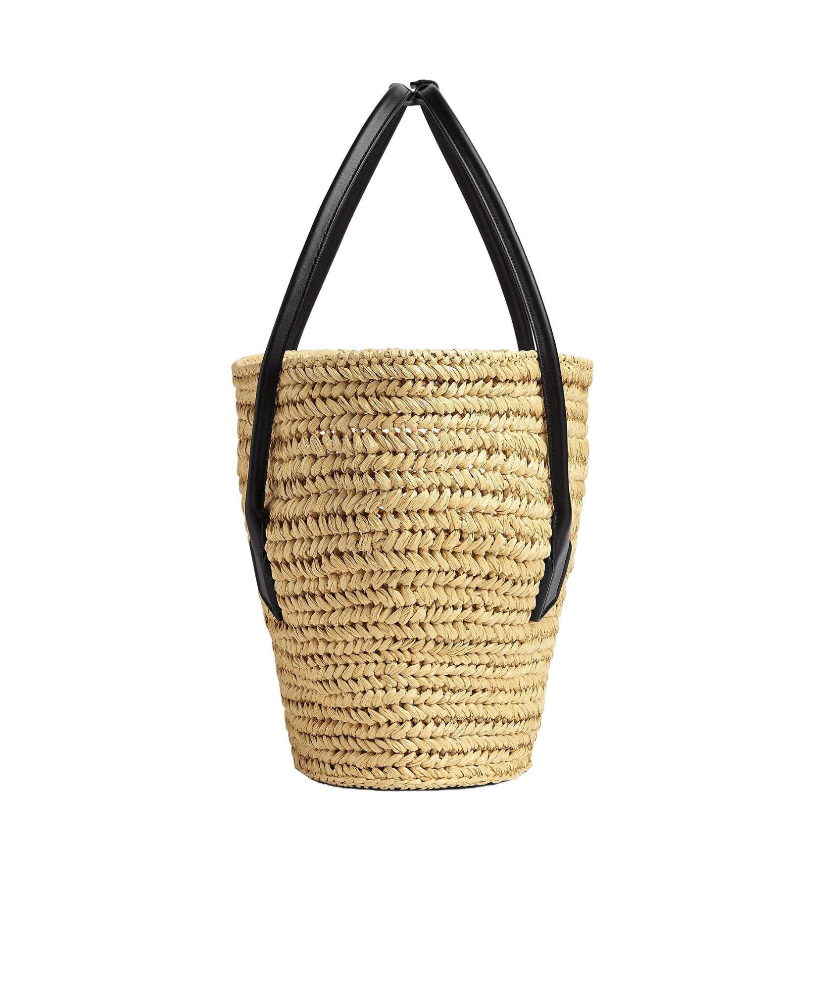 Bottega Veneta Arco Raffia Tote Bag In Neutral