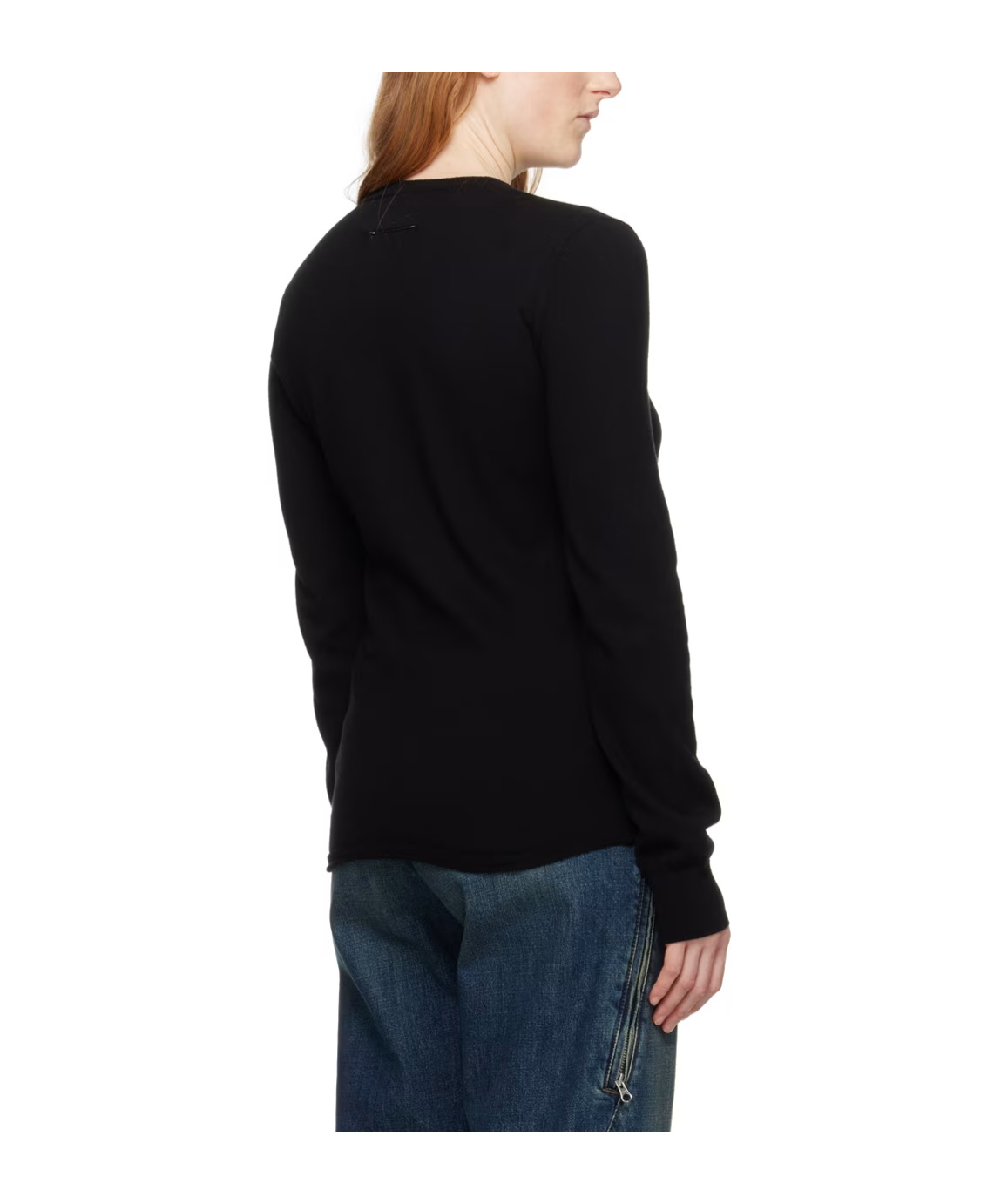 Mm6 Maison Margiela Black Intarsia Sweater In Black