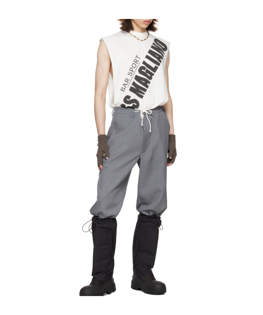 Magliano Slogan-print Cotton Tank Top In White
