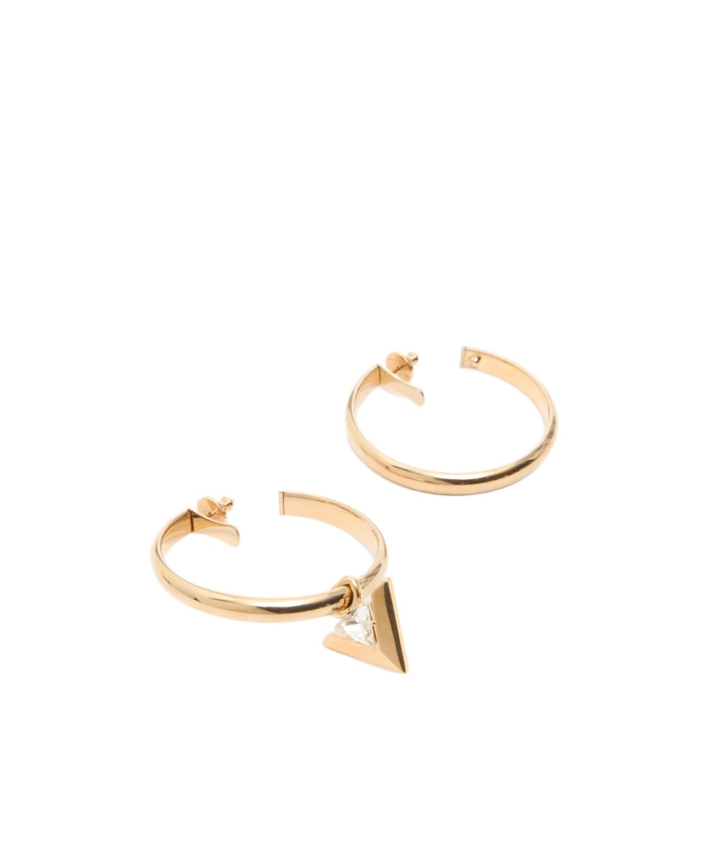 Valentino Gold-tone Crystal Hoop Earrings In Gold