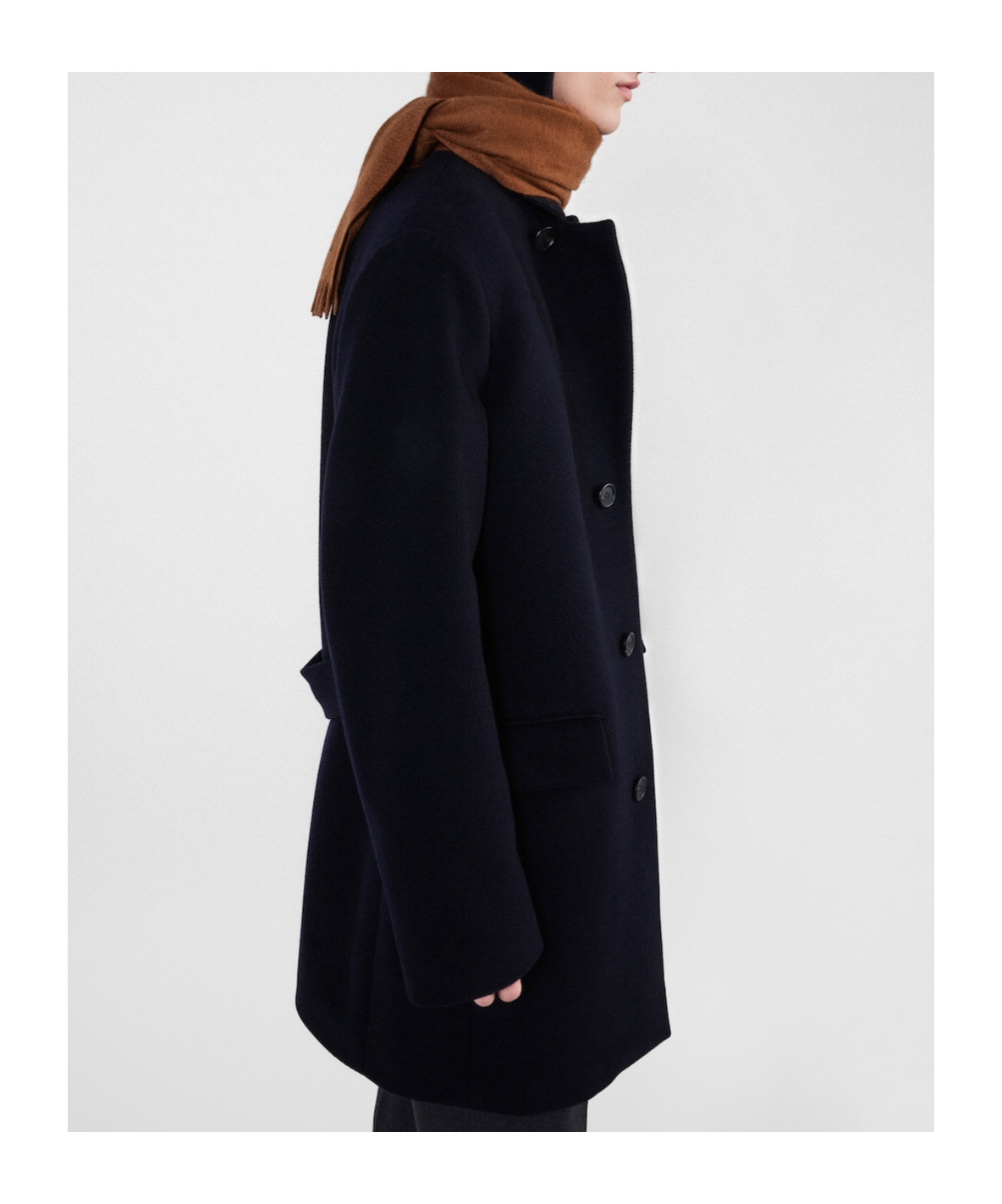Prada Midnight Wool Blend Coat In Navy Blue