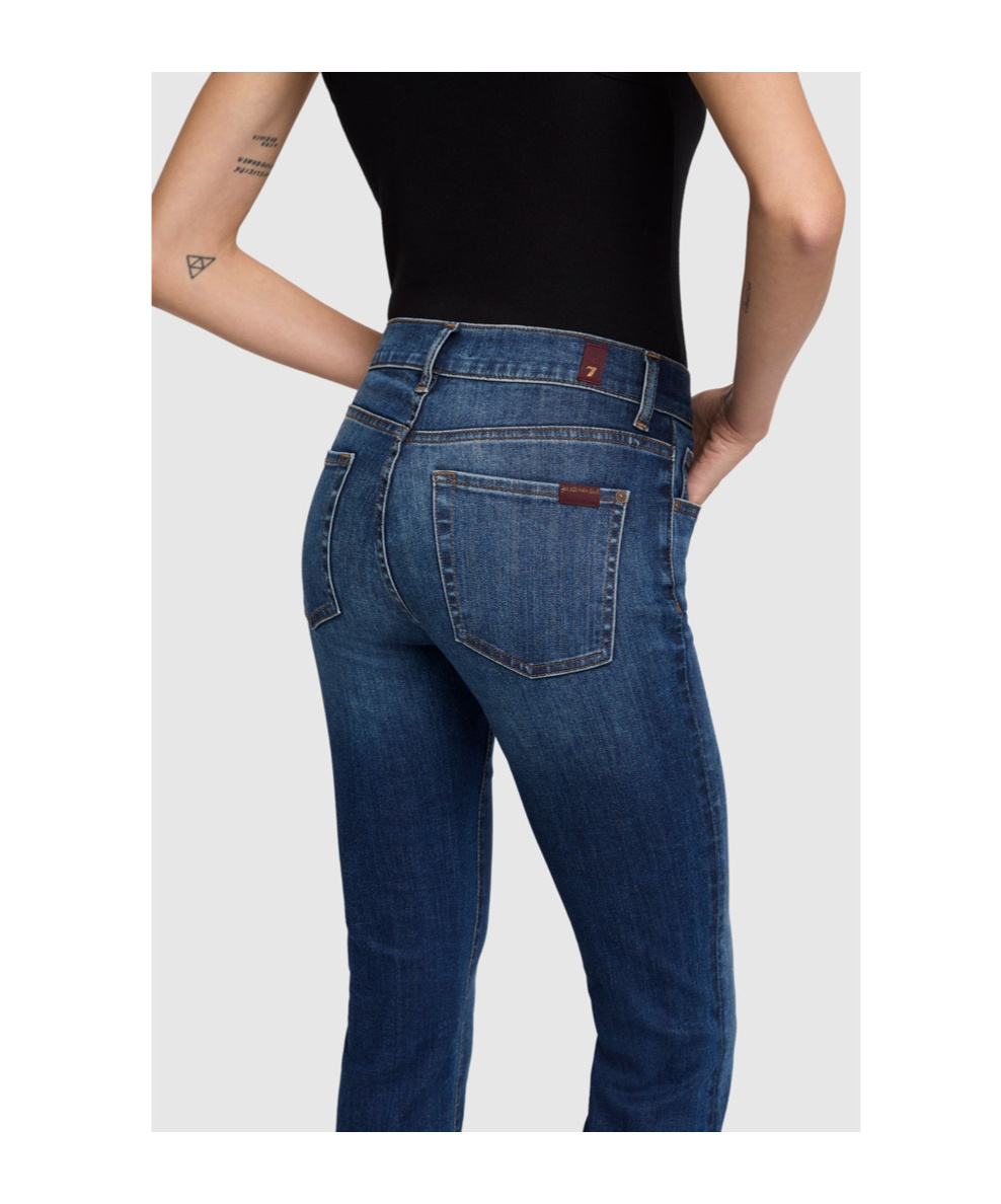7 For All Mankind Mid-waist Bell Bottoms Jeans In Blue
