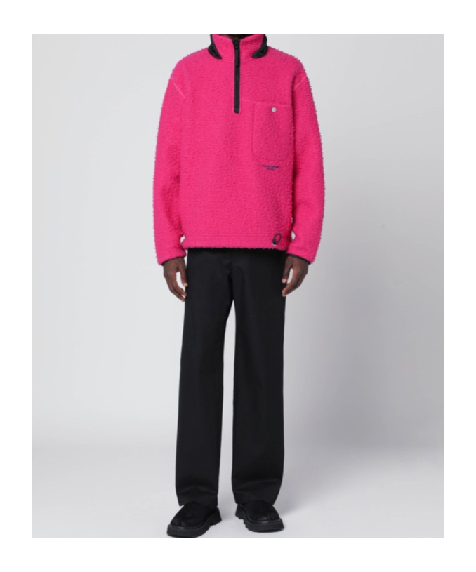 Stone Island Mens Fuchsia Marina Long-sleeve Wool Blend Sweater In Pink