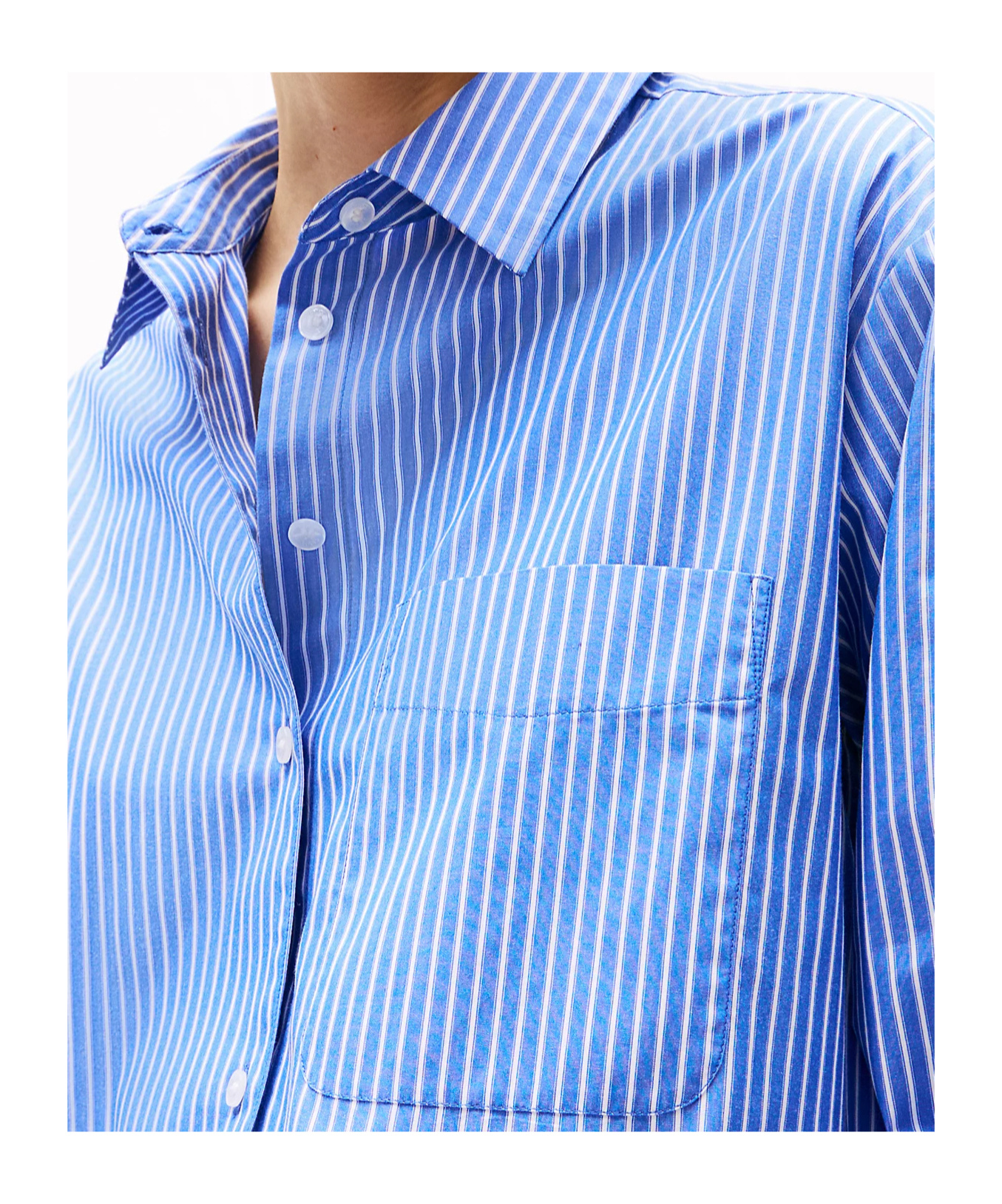 Tommy Hilfiger Oversized Fit Stripe Shirt In Blue Stp