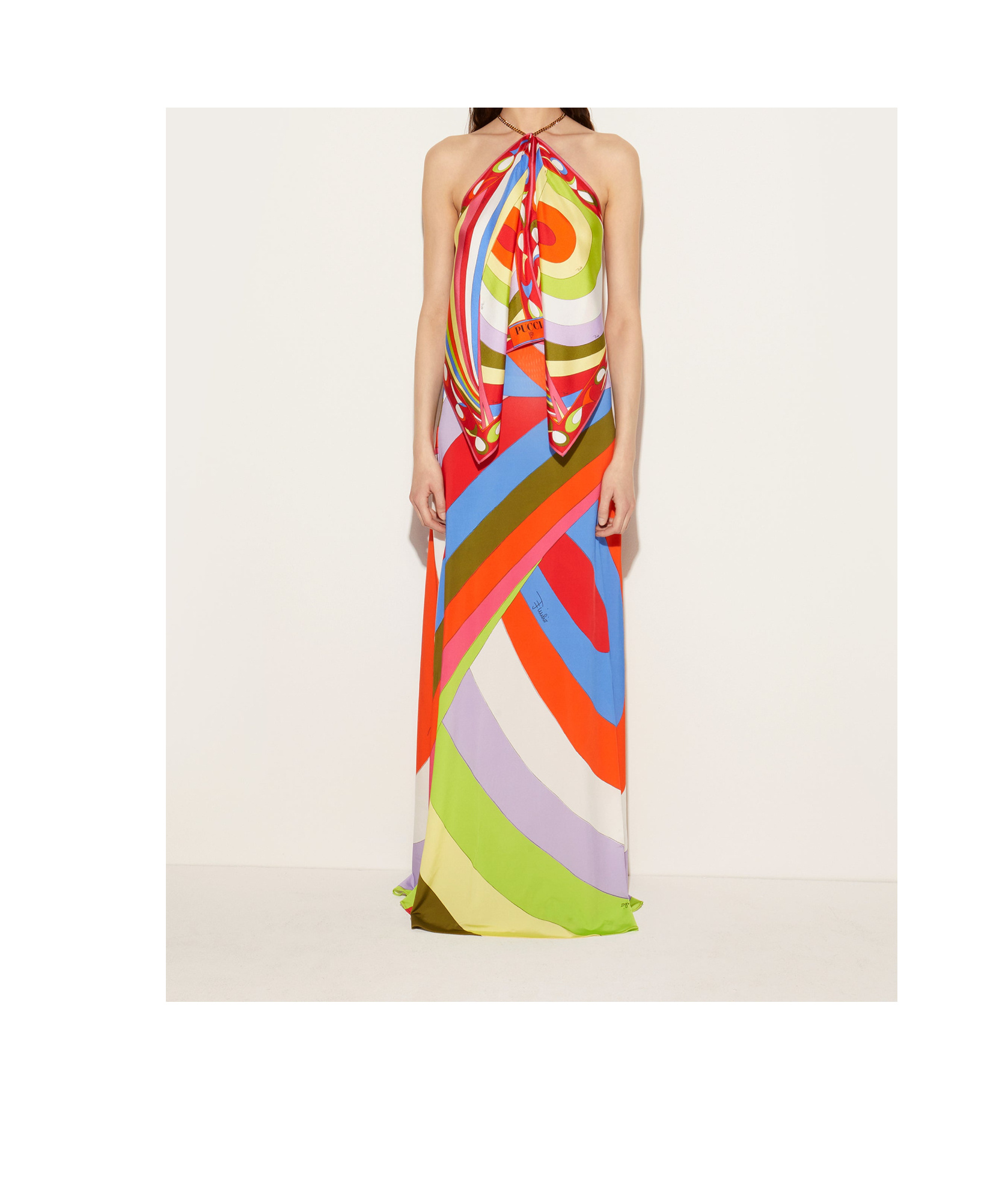 Pucci Jersey Satin Skirt In Multicolor