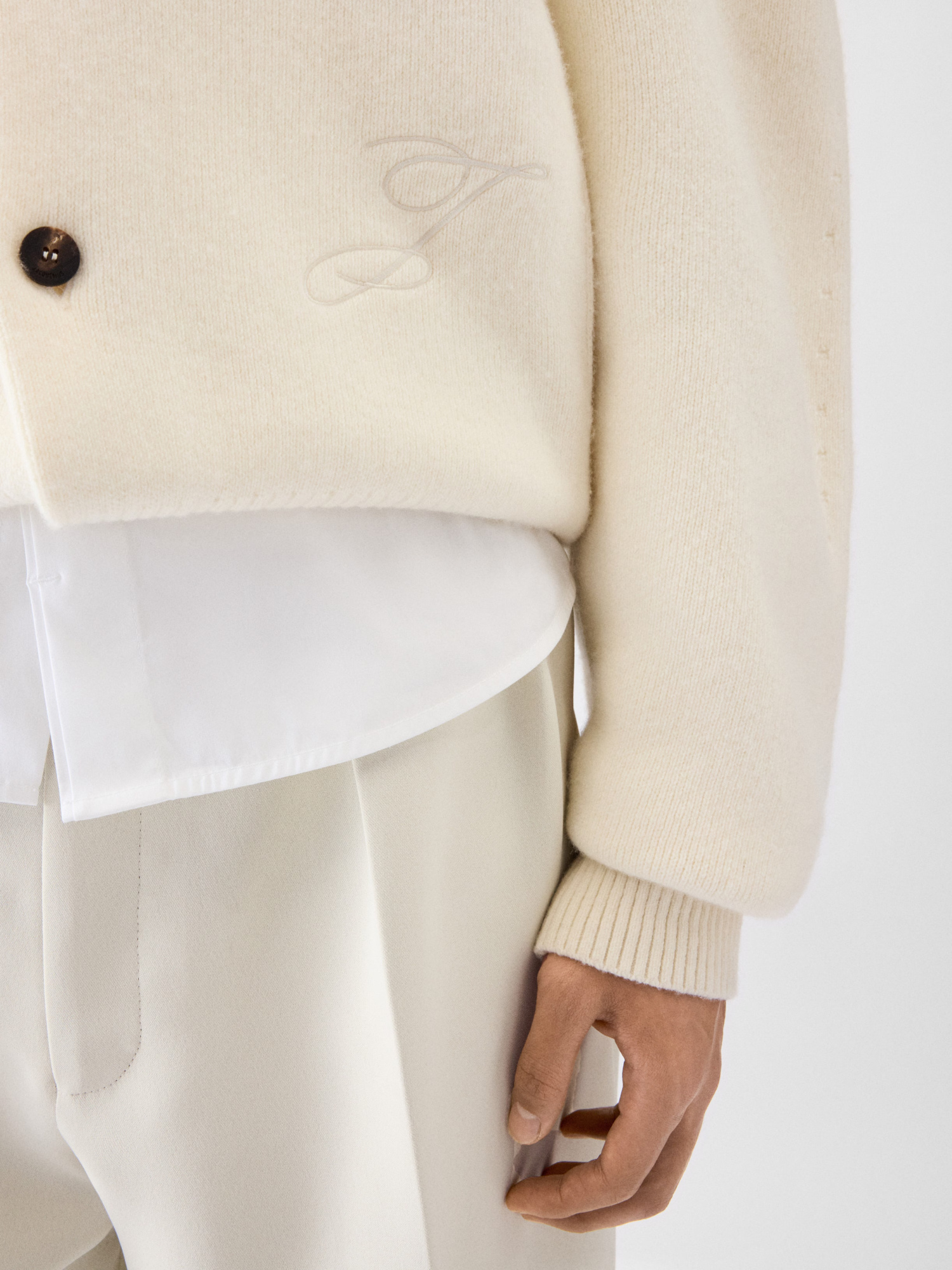 Jacquemus Le Cardigan Pallone Wool-blend Cardigan In Gray