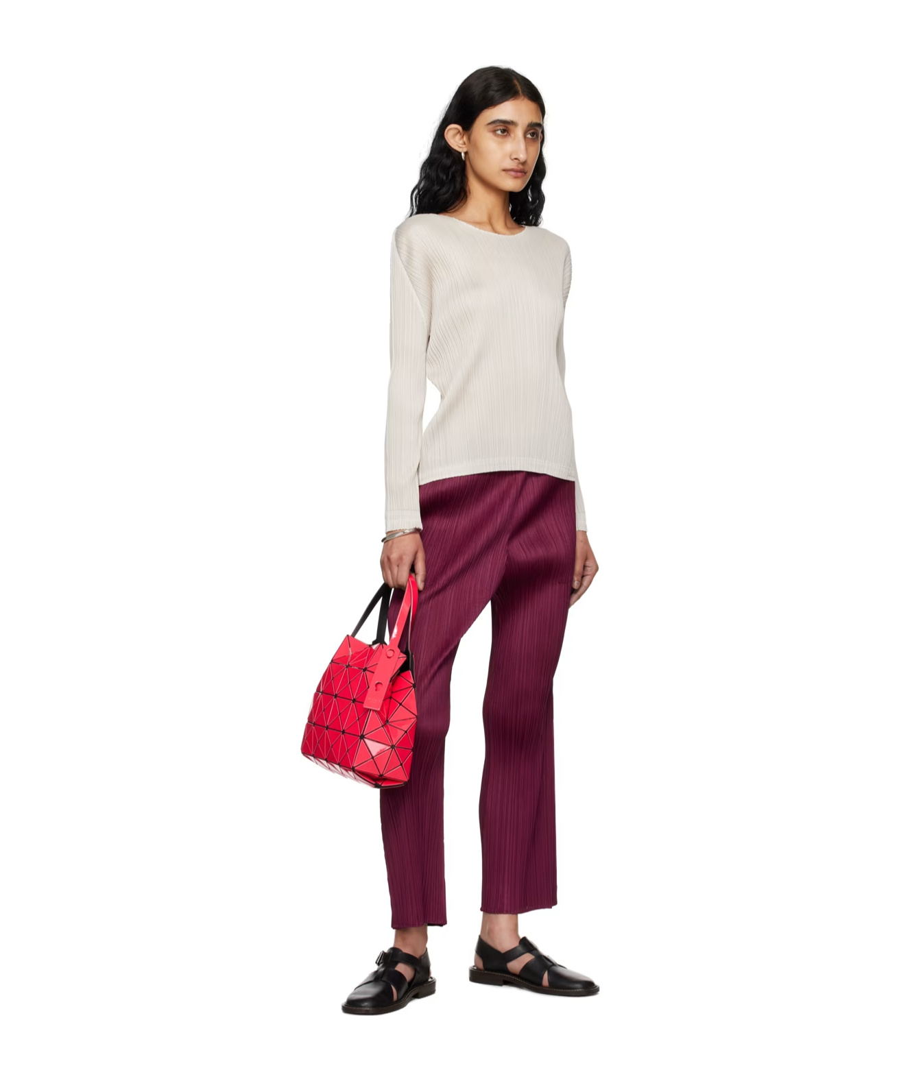 Shop Issey Miyake May Trousers In Red